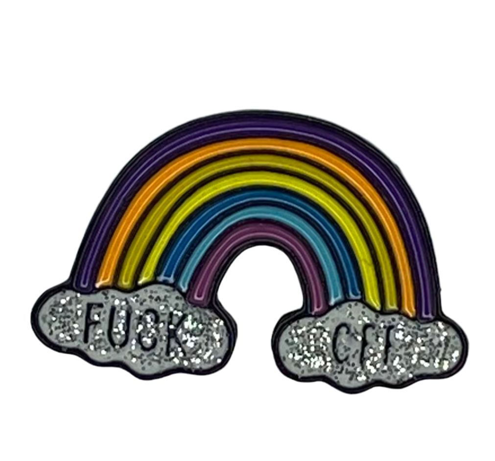 Broche en émail arc-en-ciel