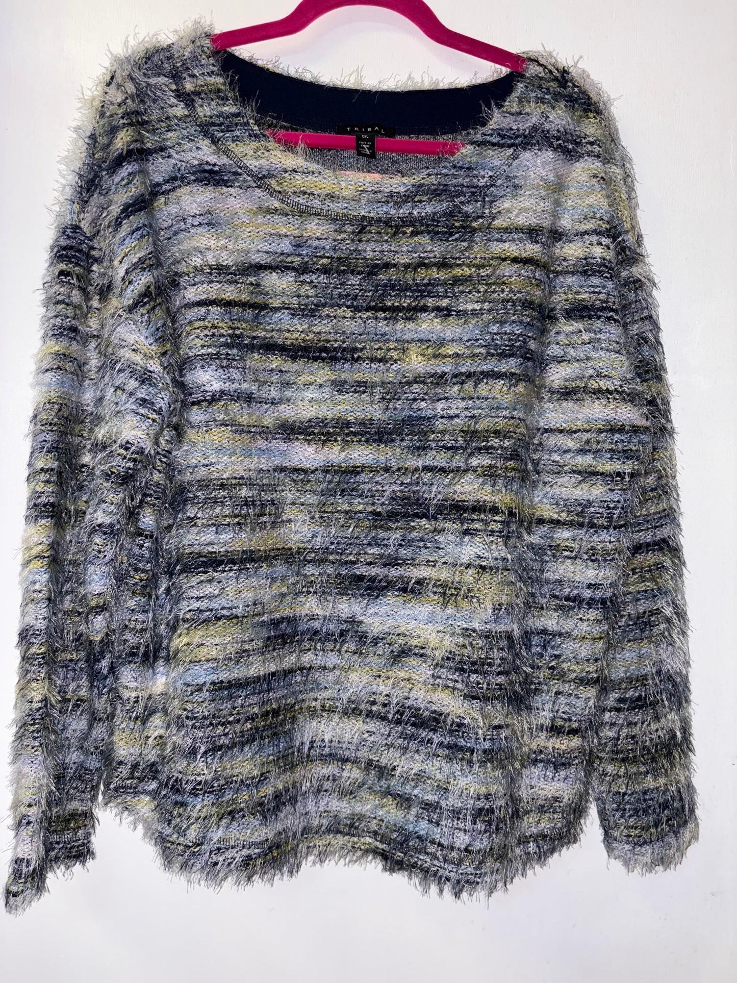 Tribal Soft Lux Eyelash Knit Sweater Top 1052