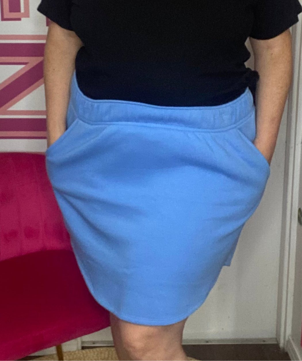 FINAL SALE Powder Blue Sweatshirt Style Skirt