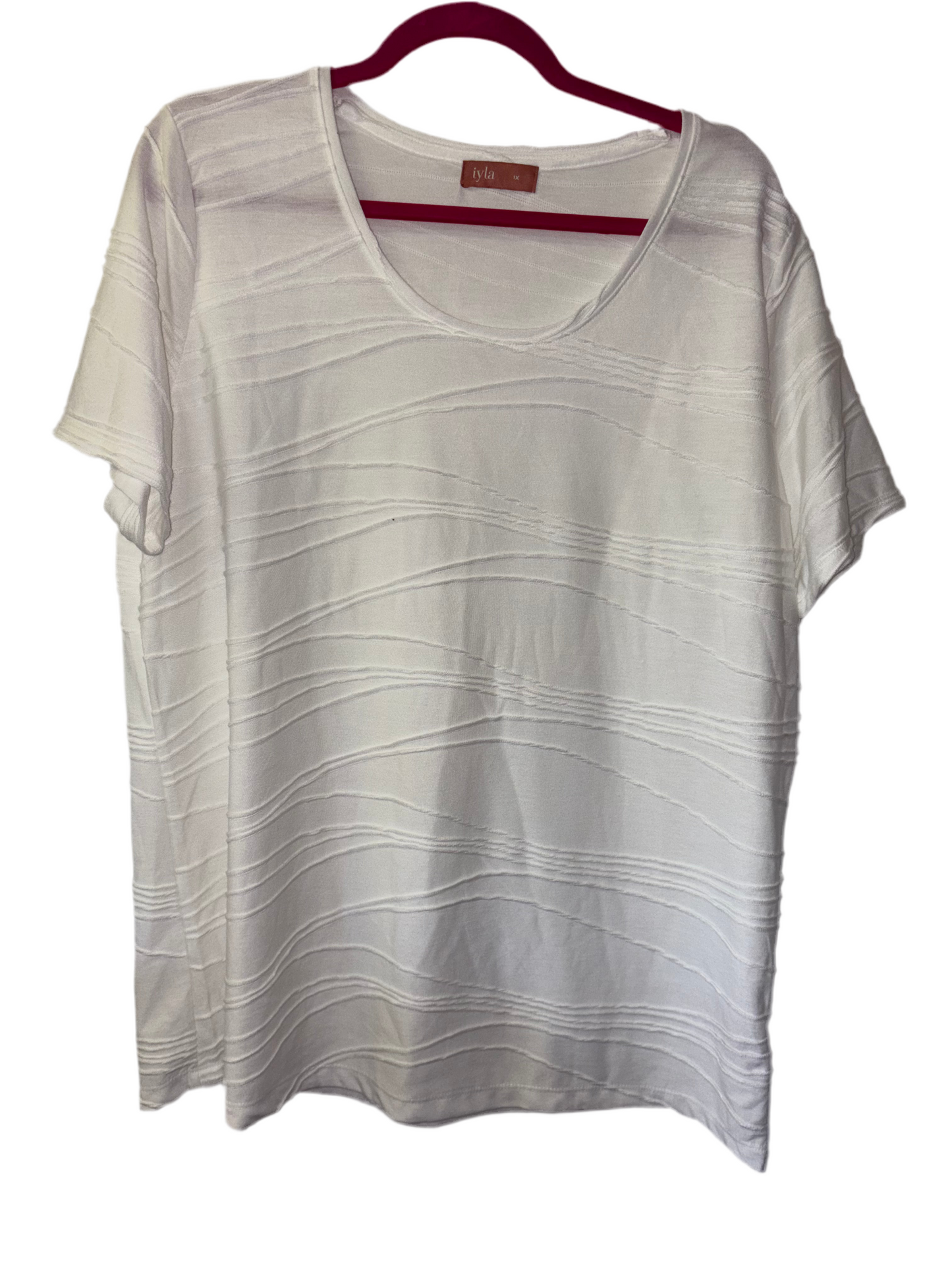 Ripple White Short Sleeve Top
