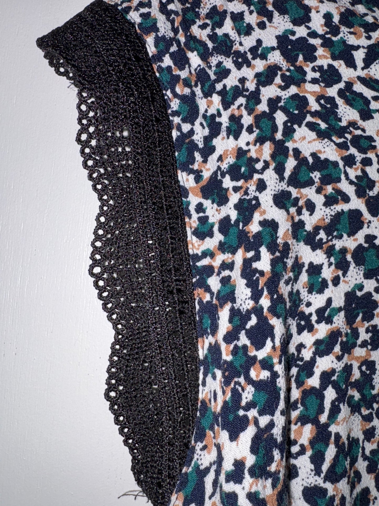 DEX | Teal Leopard Lace Women’s Tank Top Small 1012