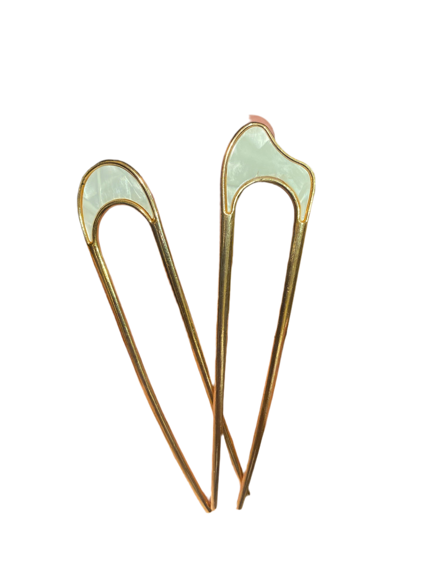 Élégante épingle à cheveux en perles de 4 pouces pour chignon décoiffé – Accents en émail ondulé et lunaire en blanc, bleu, rose