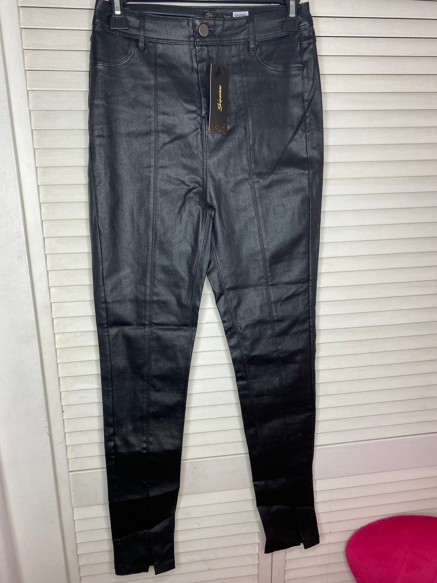 FINAL SALE Shinestar Faux Liquid Leather Denim