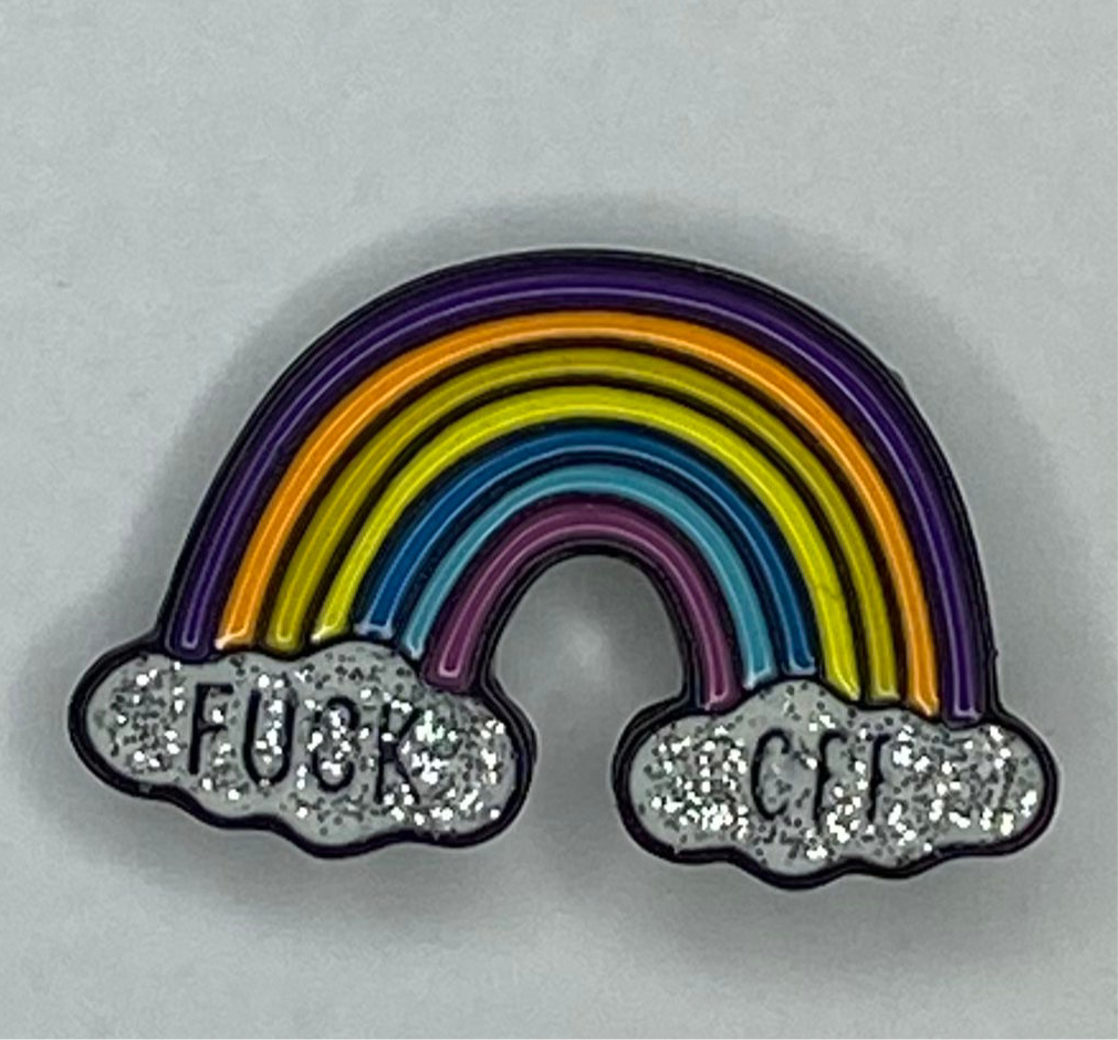 Broche en émail arc-en-ciel
