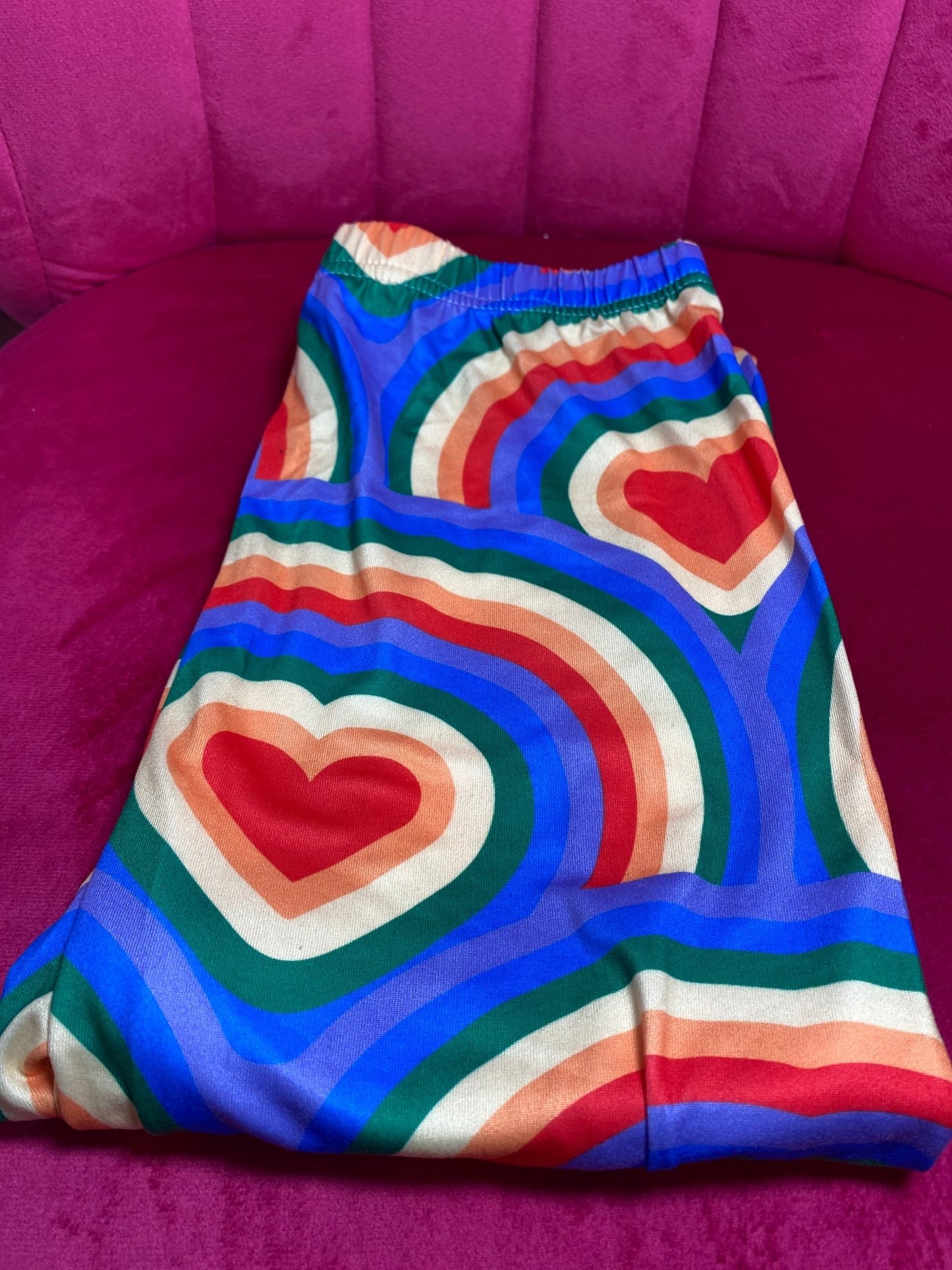 FINAL SALE Heart Rainbow Kids Leggings 12-16