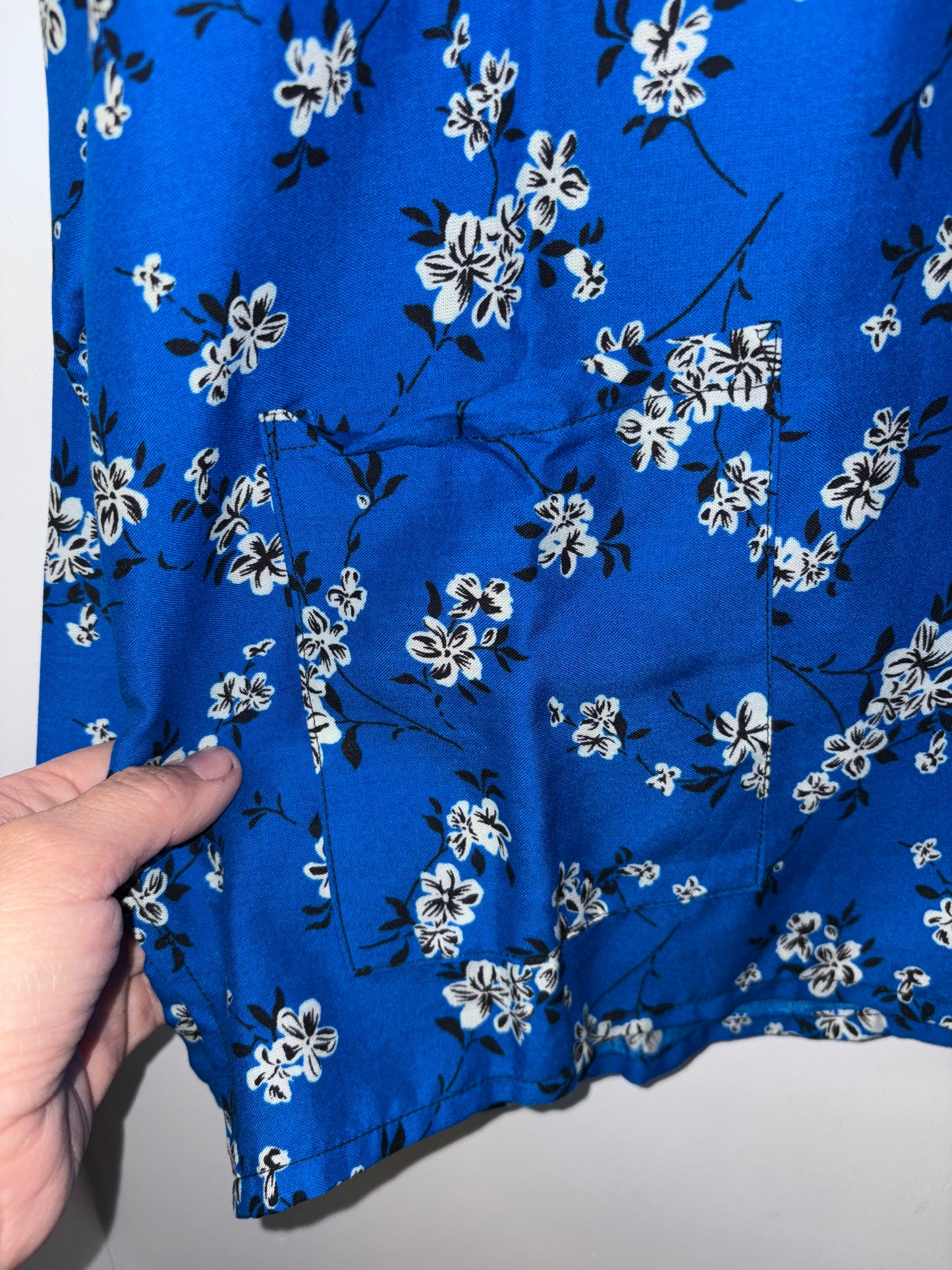 Pan Khaing Heritage Blue Floral Top XXL 1031