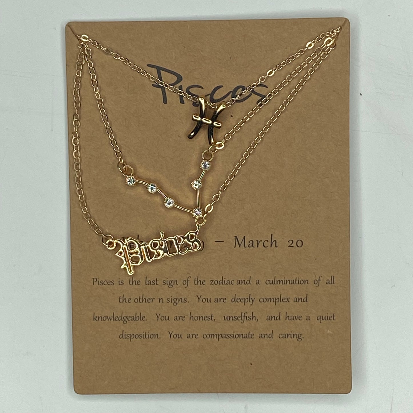 Zodiac Astrological Sign Necklace Set