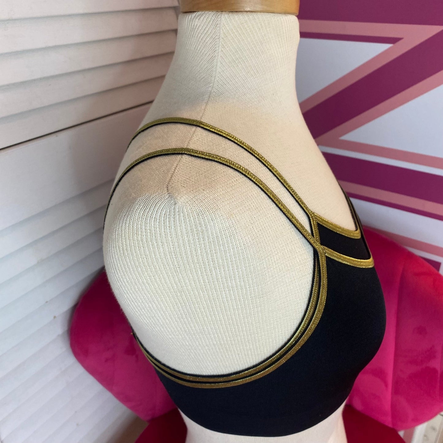 Gold Black Accent Sports Bra Bralette