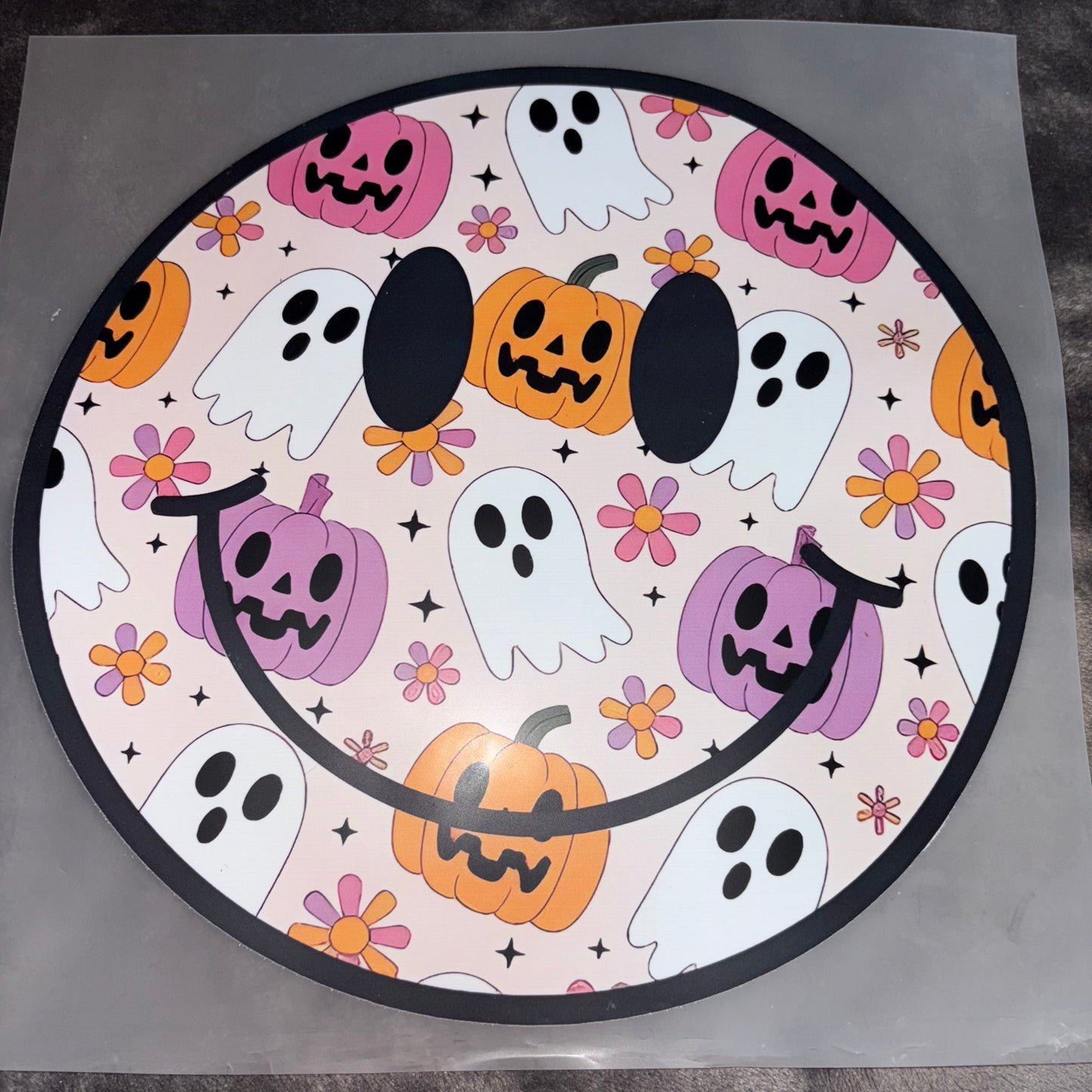 HALLOWEEN | Pumpkin Ghost Happy Face Shirt Transfer