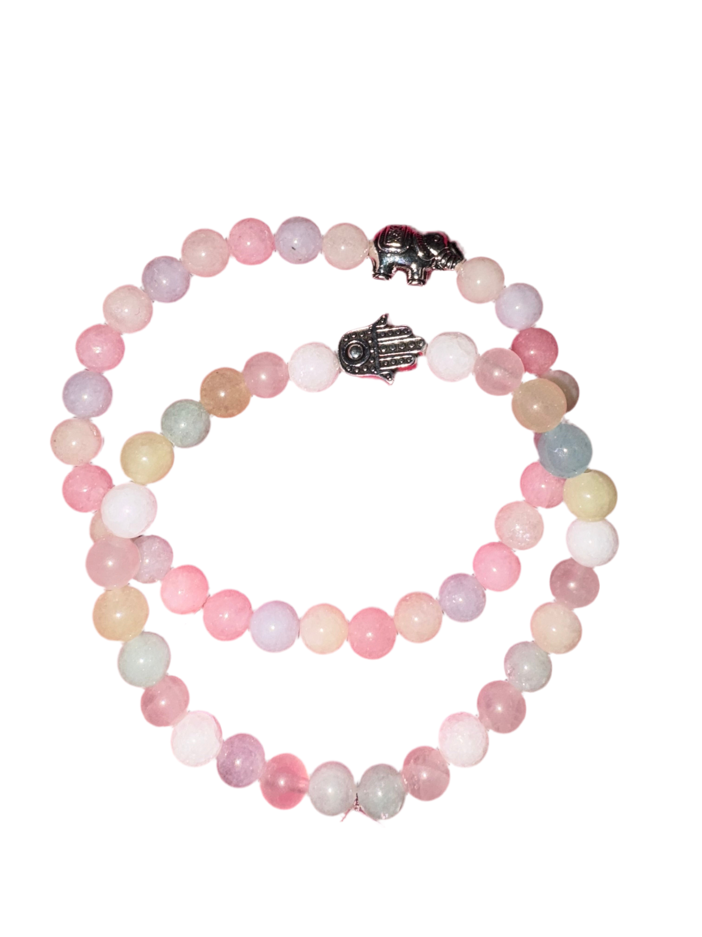 Bubble Gum Pink Jade Gem Stone Bracelet