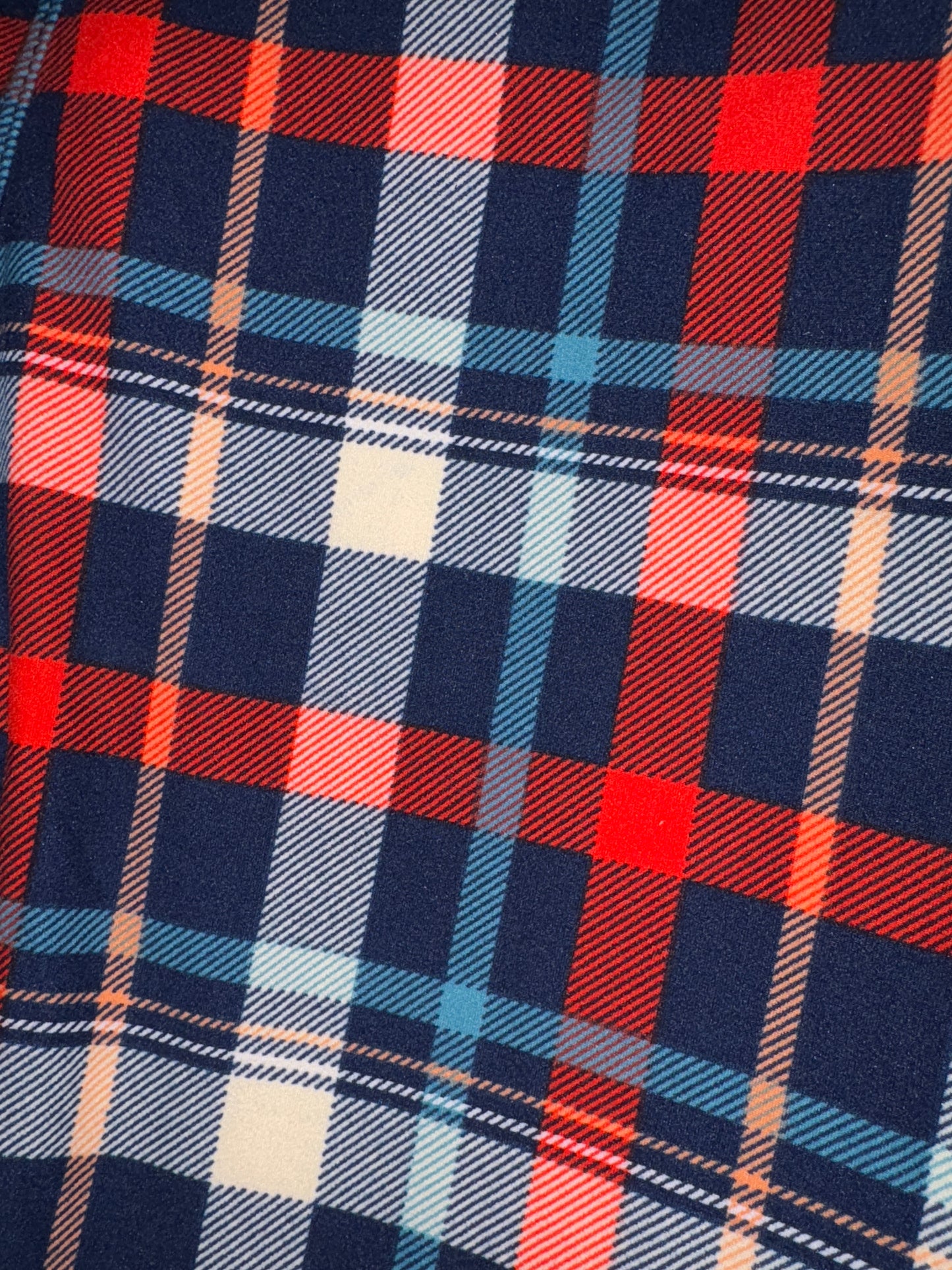 Blue & Red Plaid Print Adult Leggings