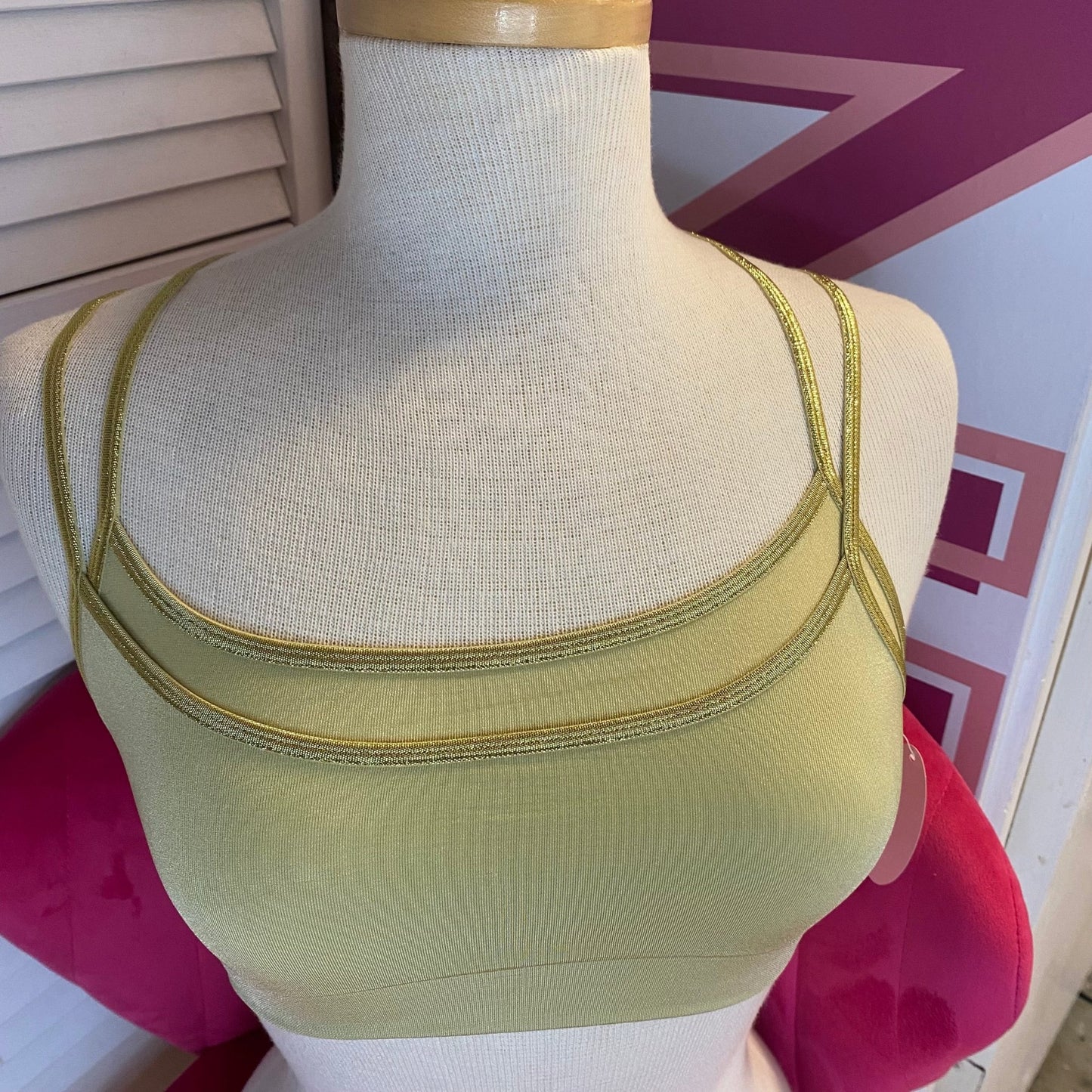 Gold Accent Double Sports Bra Bralette