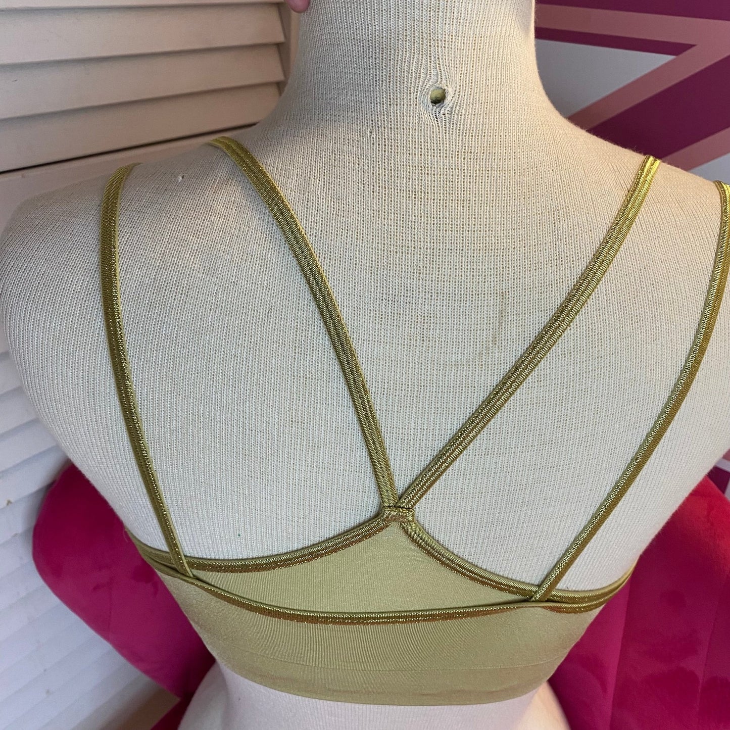 Gold Accent Double Sports Bra Bralette