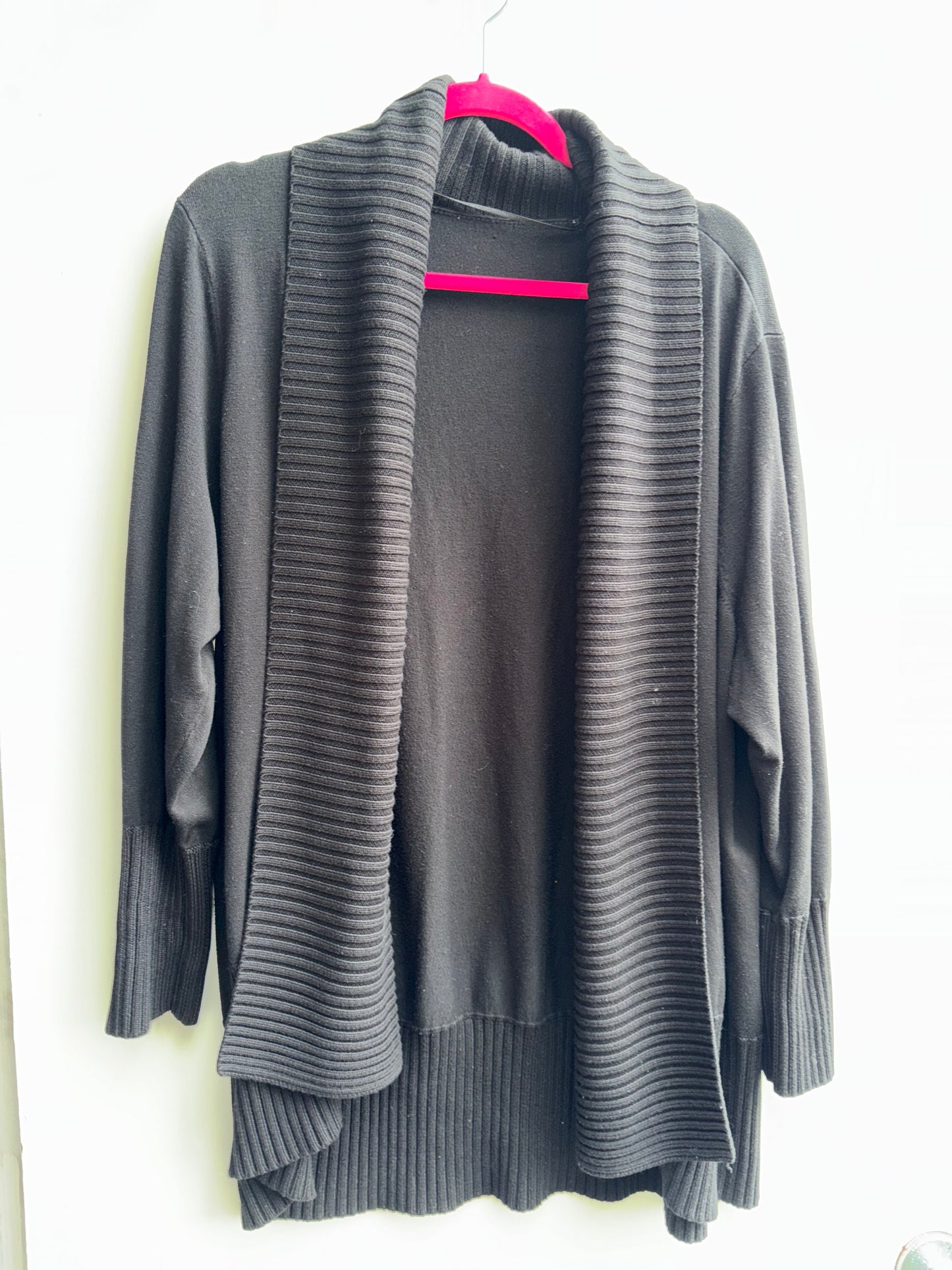 Black Cardigan Sweater Top XLarge 1045