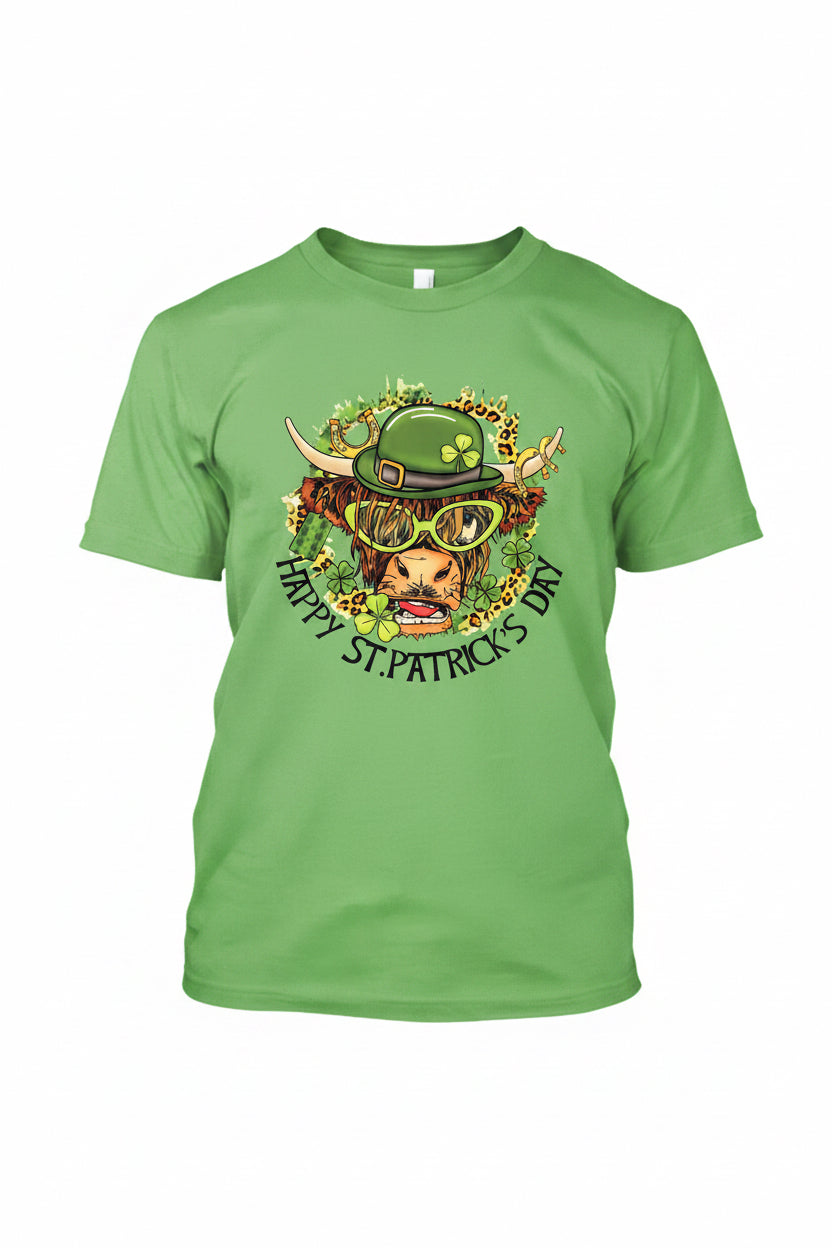 Highland Cow Happy St Patrick’s Day Shirt Transfer
