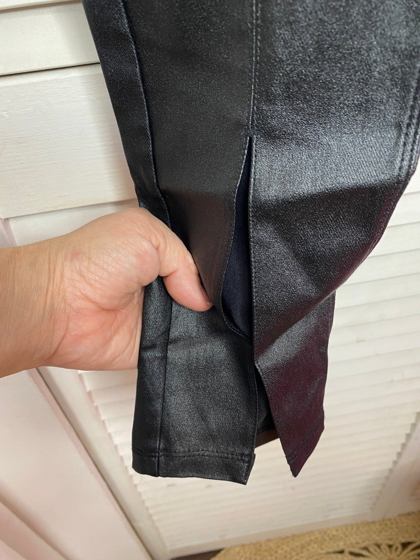 FINAL SALE Shinestar Faux Liquid Leather Denim