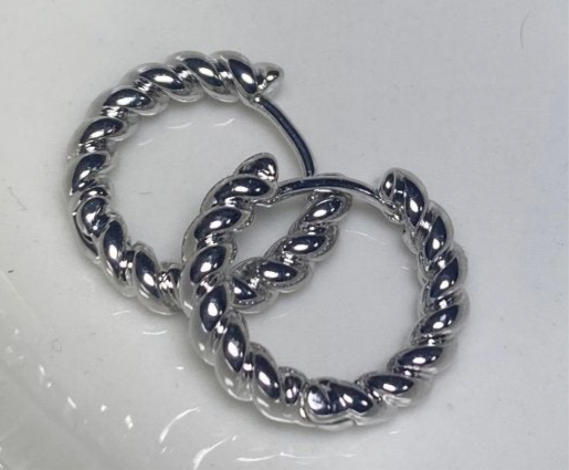 FINAL SALE Twist Hoops Small Earrings Silver
