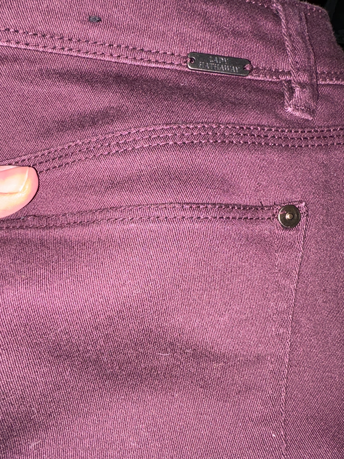 Lady Hathaway Merlot Denim Pants 8X32 1054