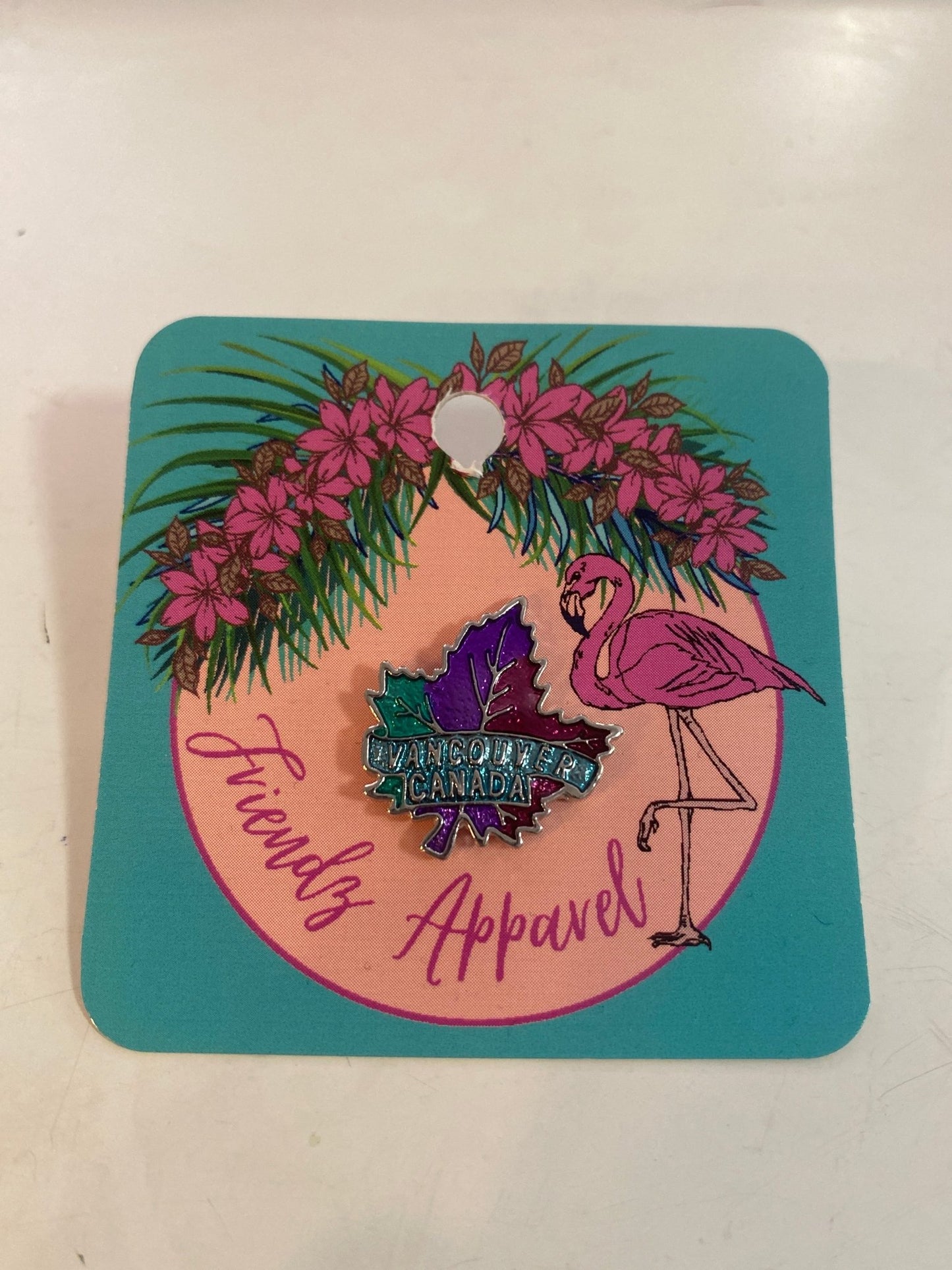 Vancouver Canada Souvenir Maple Leaf Enamel Lapel Pin