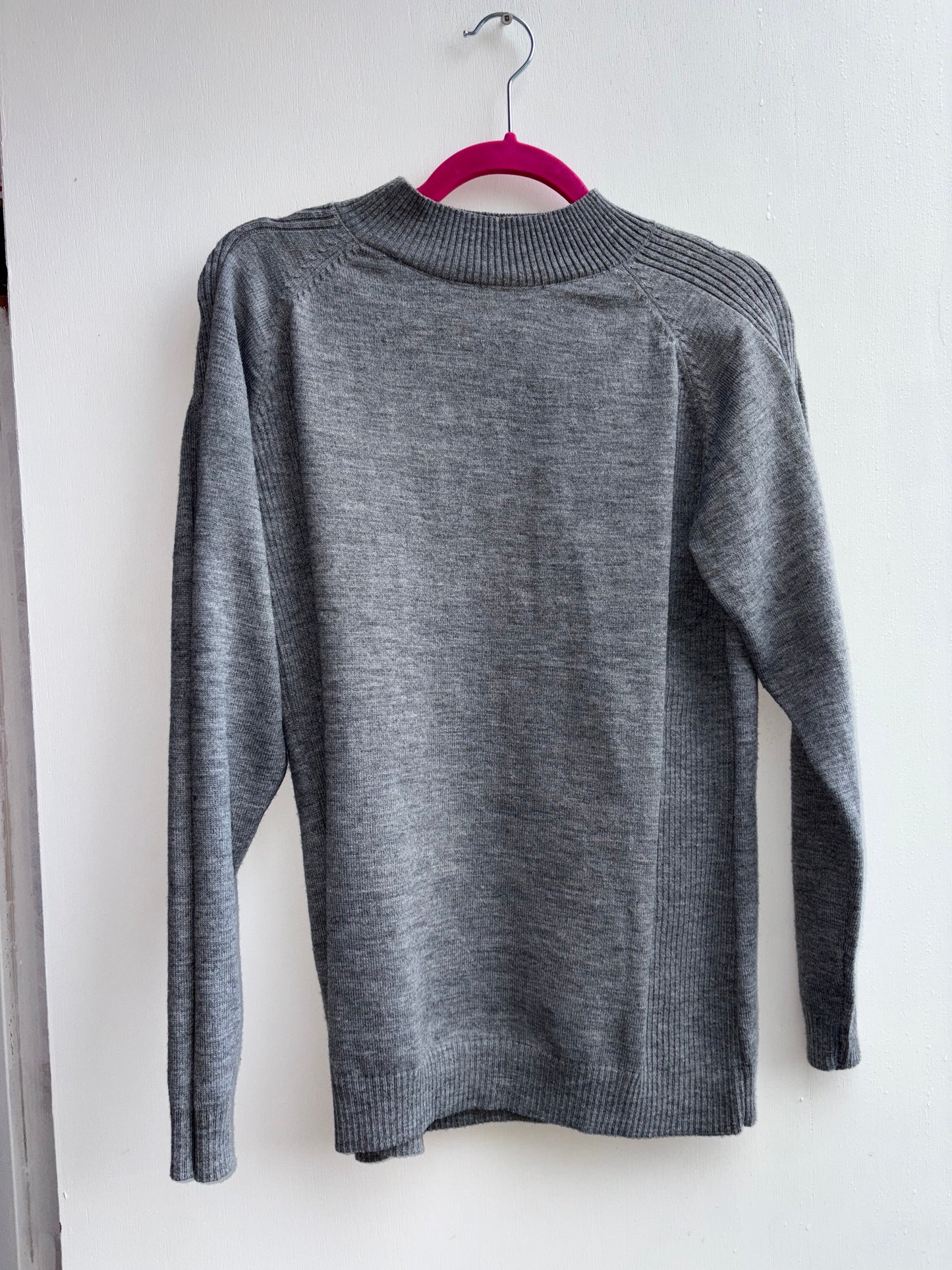 Papa Grey mock turtleneck sweater top Large 1044
