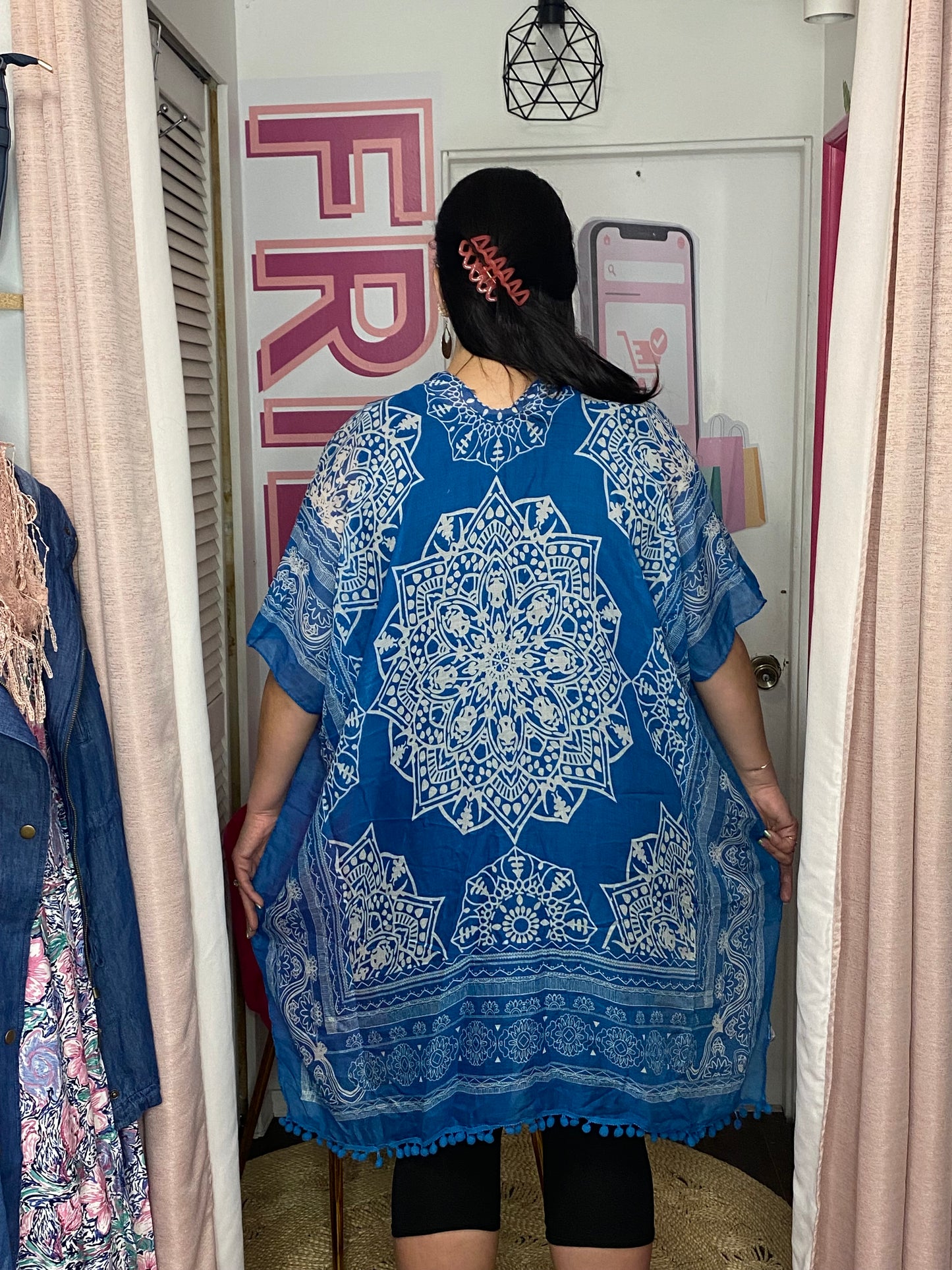 Kaftan Blue Beach Kimono Beach Coverup Top
