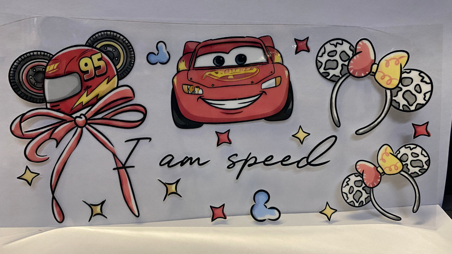 Lighting McQueen I am Speedy with Red Bows CUP WRAP