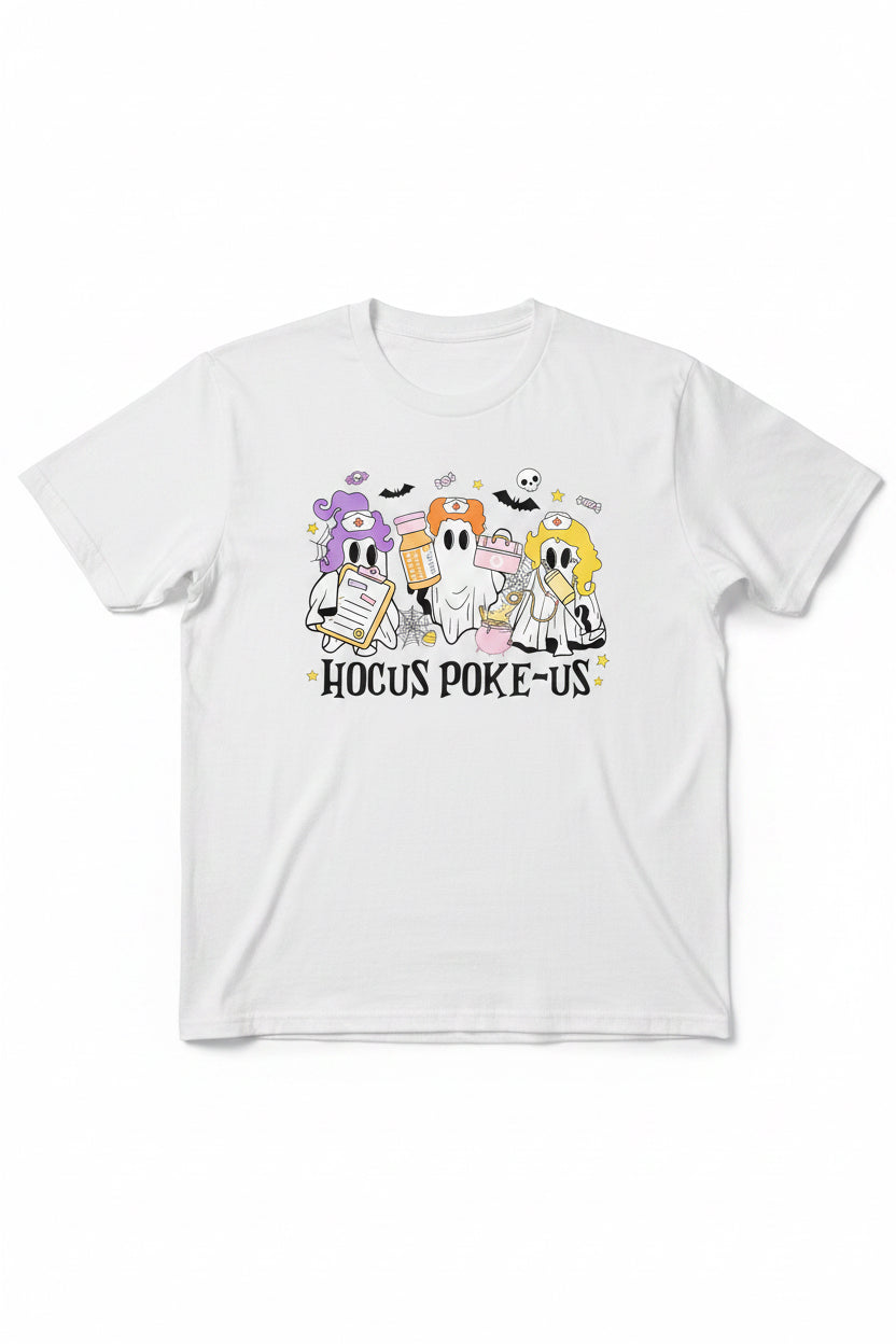 HALLOWEEN Hoke Poke-Us Nurse Ghosts ADULT GRAPHIC TEE