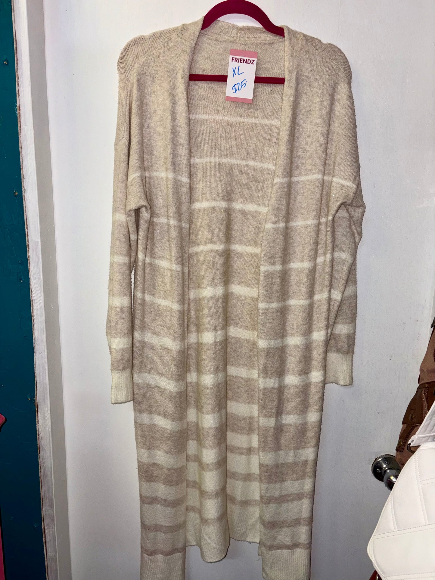Mocha Beige Long Sweater Top XLarge 1047