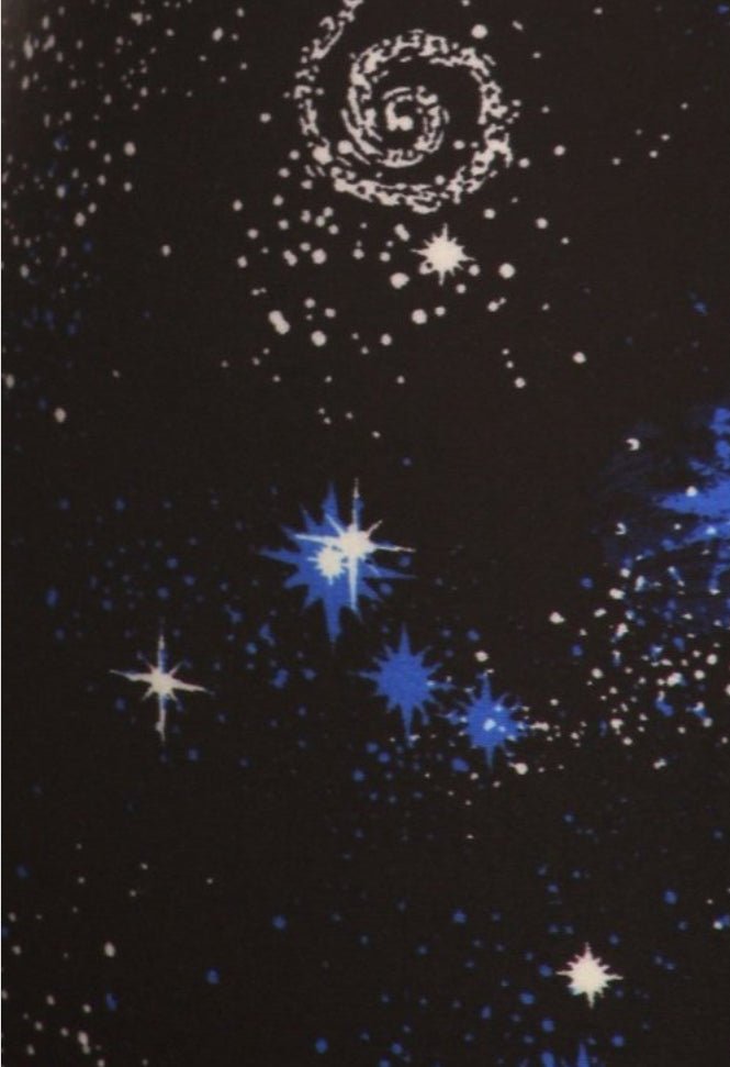 Galactic Vibes: 3X-5X Purple Galaxy Print Leggings for Plus Size Comfort