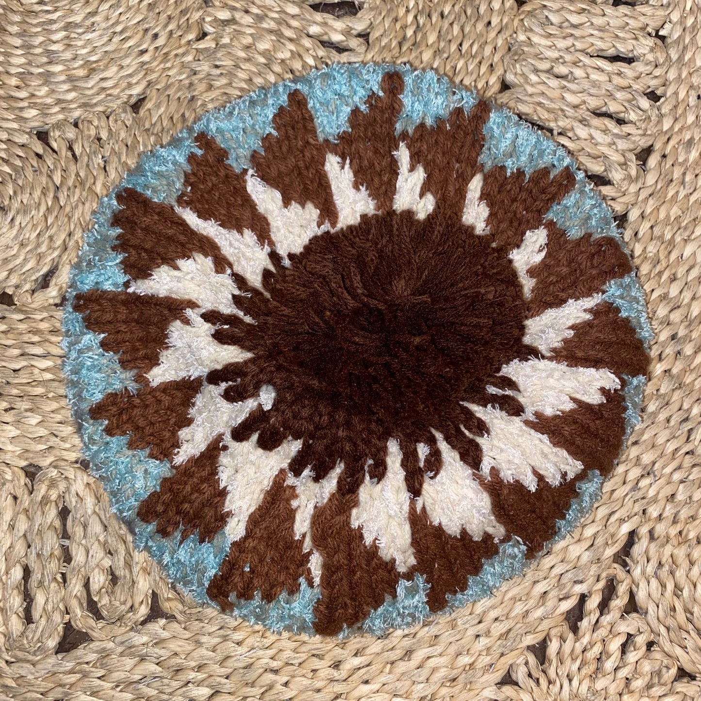 FINAL SALE Retro Knitted Toque Mint & Brown