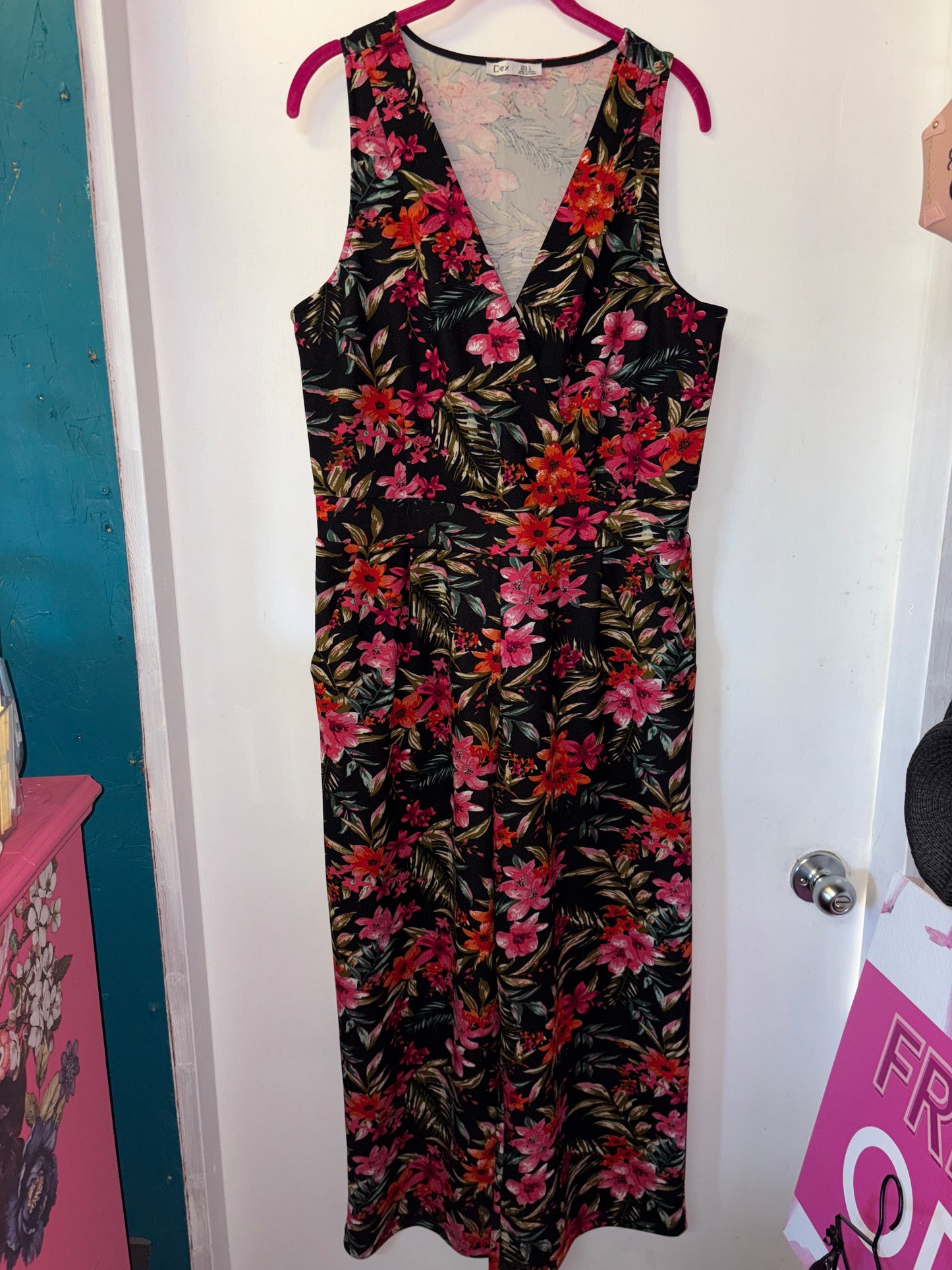 FINAL SALE Pink Floral Romper Jumpsuit