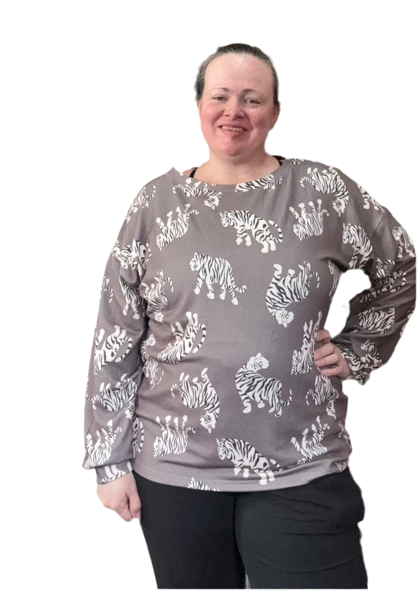 FINAL SALE Tiger Print Long Sleeve Top