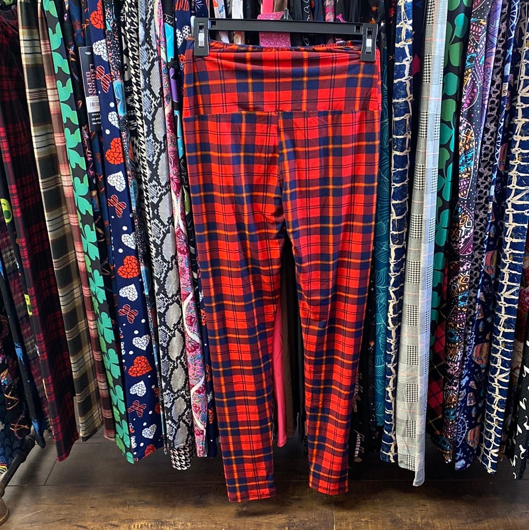 Leggings de tartán rojos