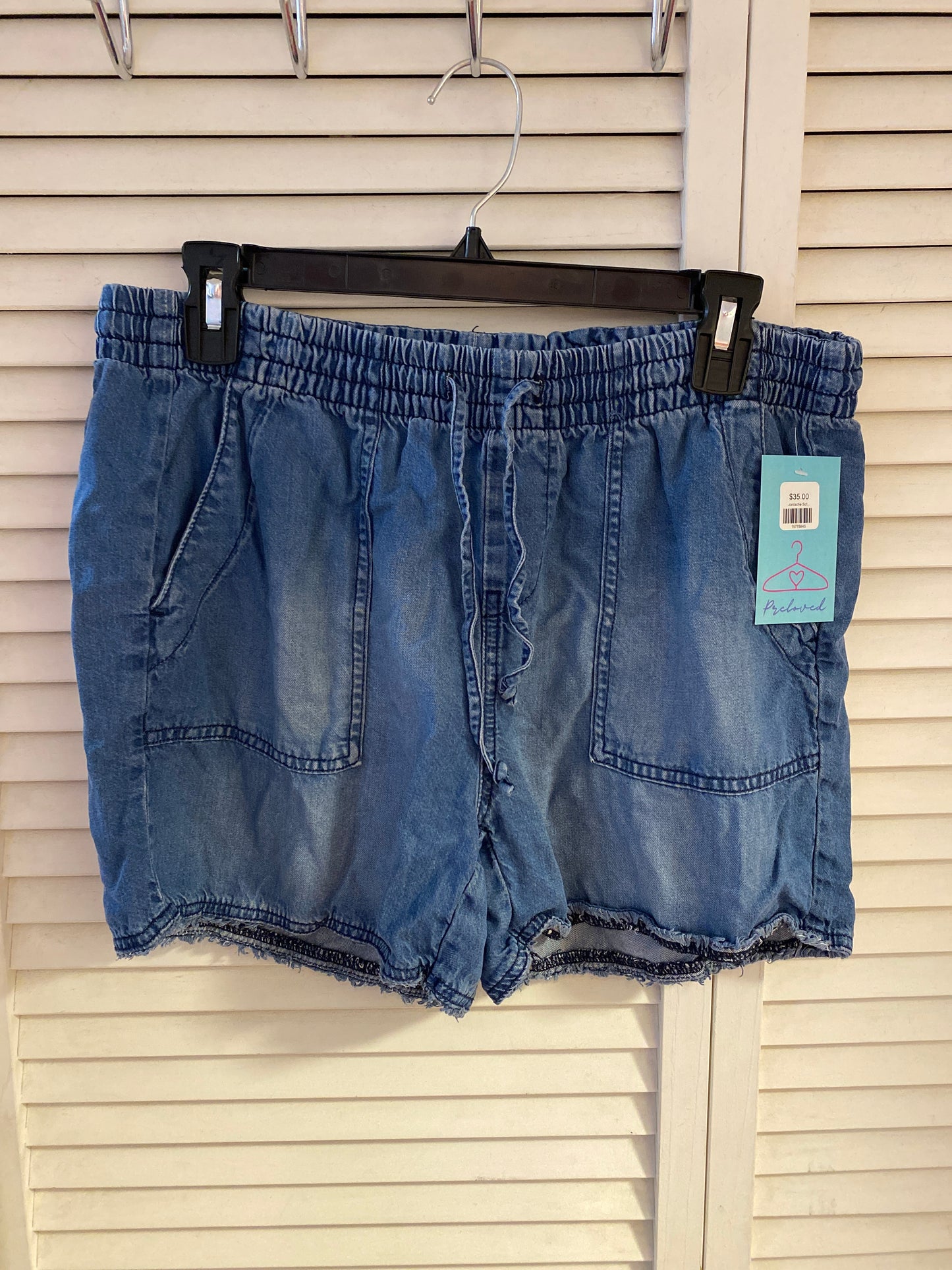 Jordache Soft Chambray Shorts with Elastic Band Size Small