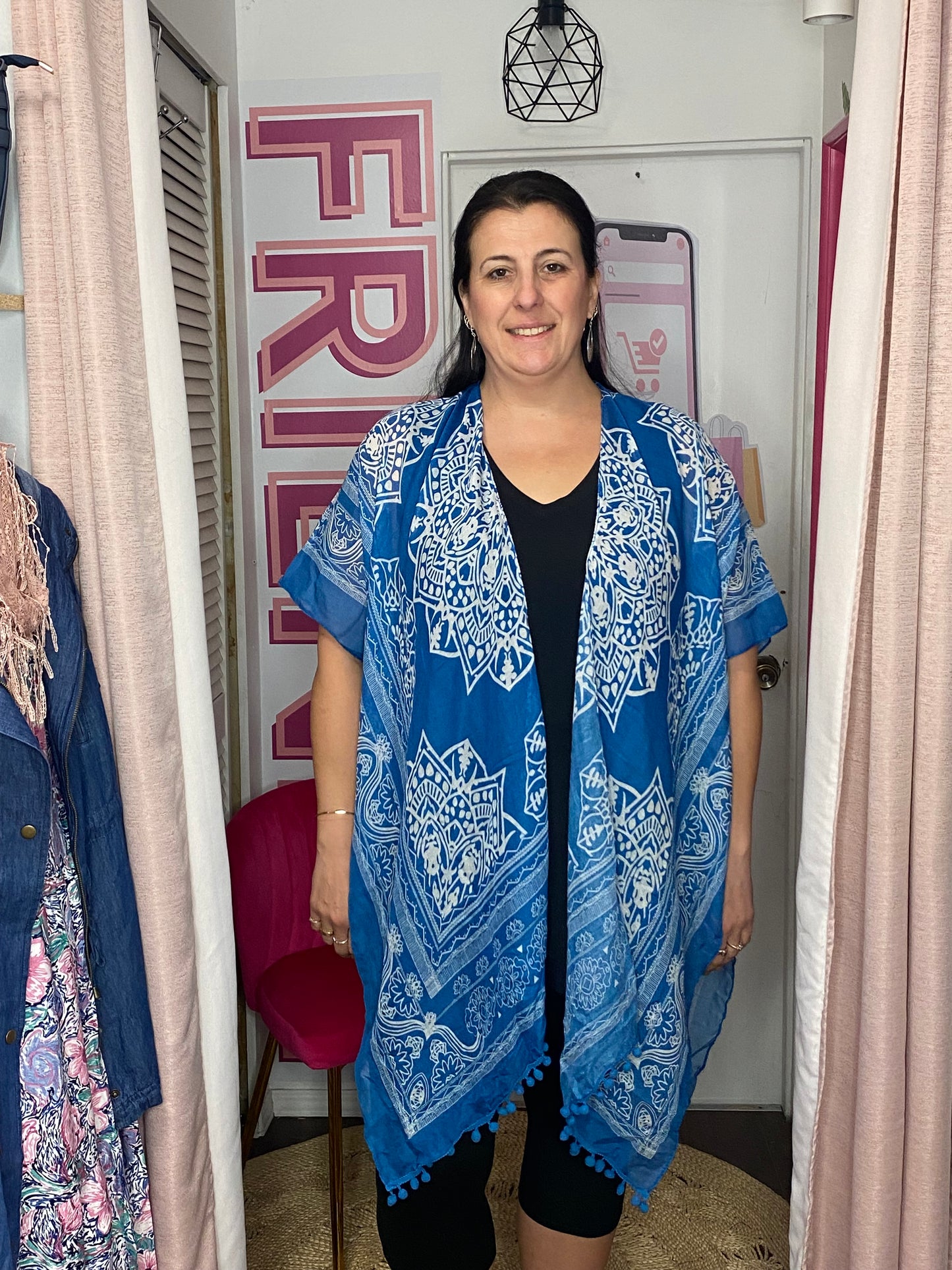 Kaftan Blue Beach Kimono Beach Coverup Top