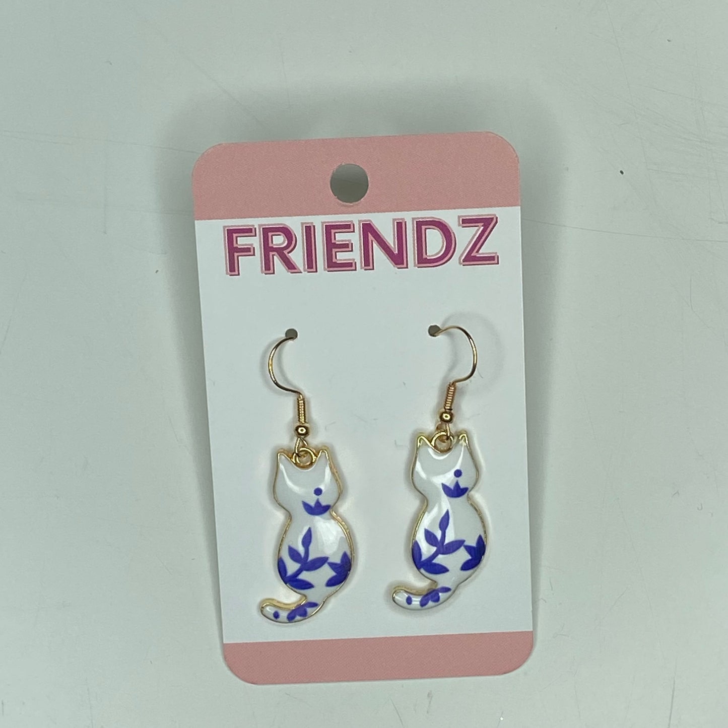 Bone China Floral Cat Earrings (2 Prints)
