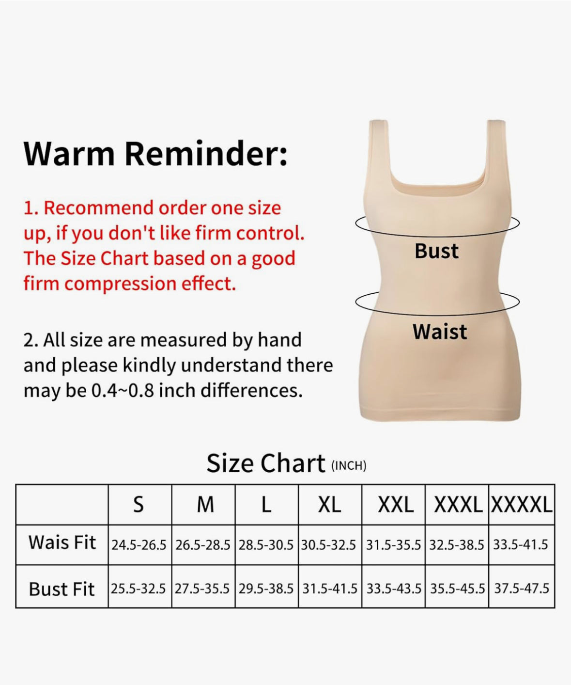 PREORDER Shapeware Tank Top Square Neck Line