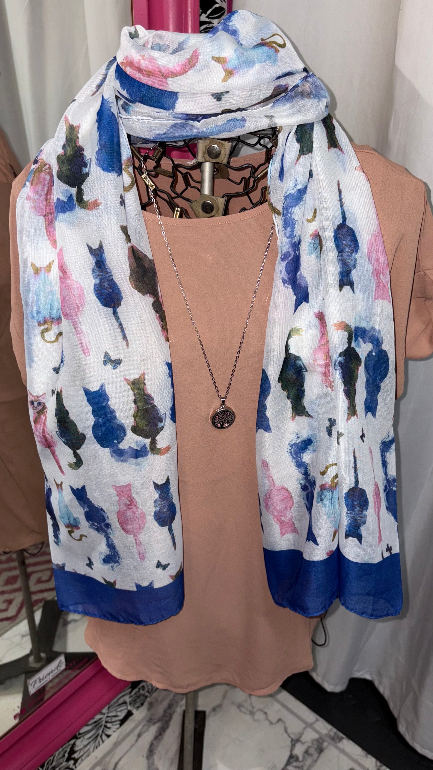 Blue Accent Multi Cat Scarf
