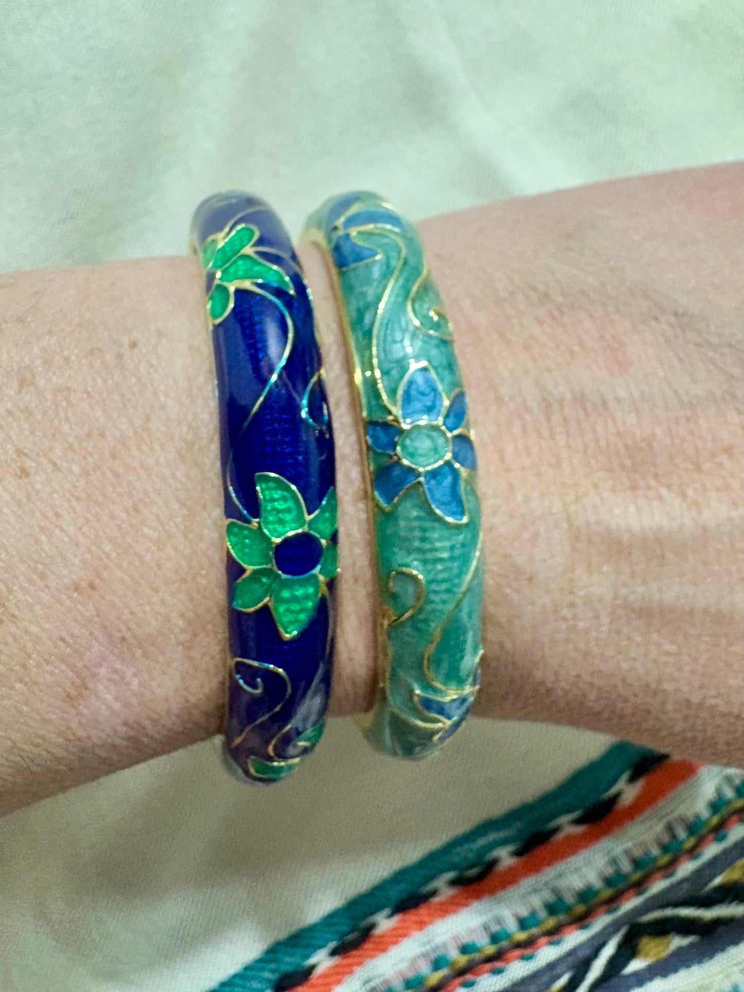 Floral Swirl Bangle Bracelet