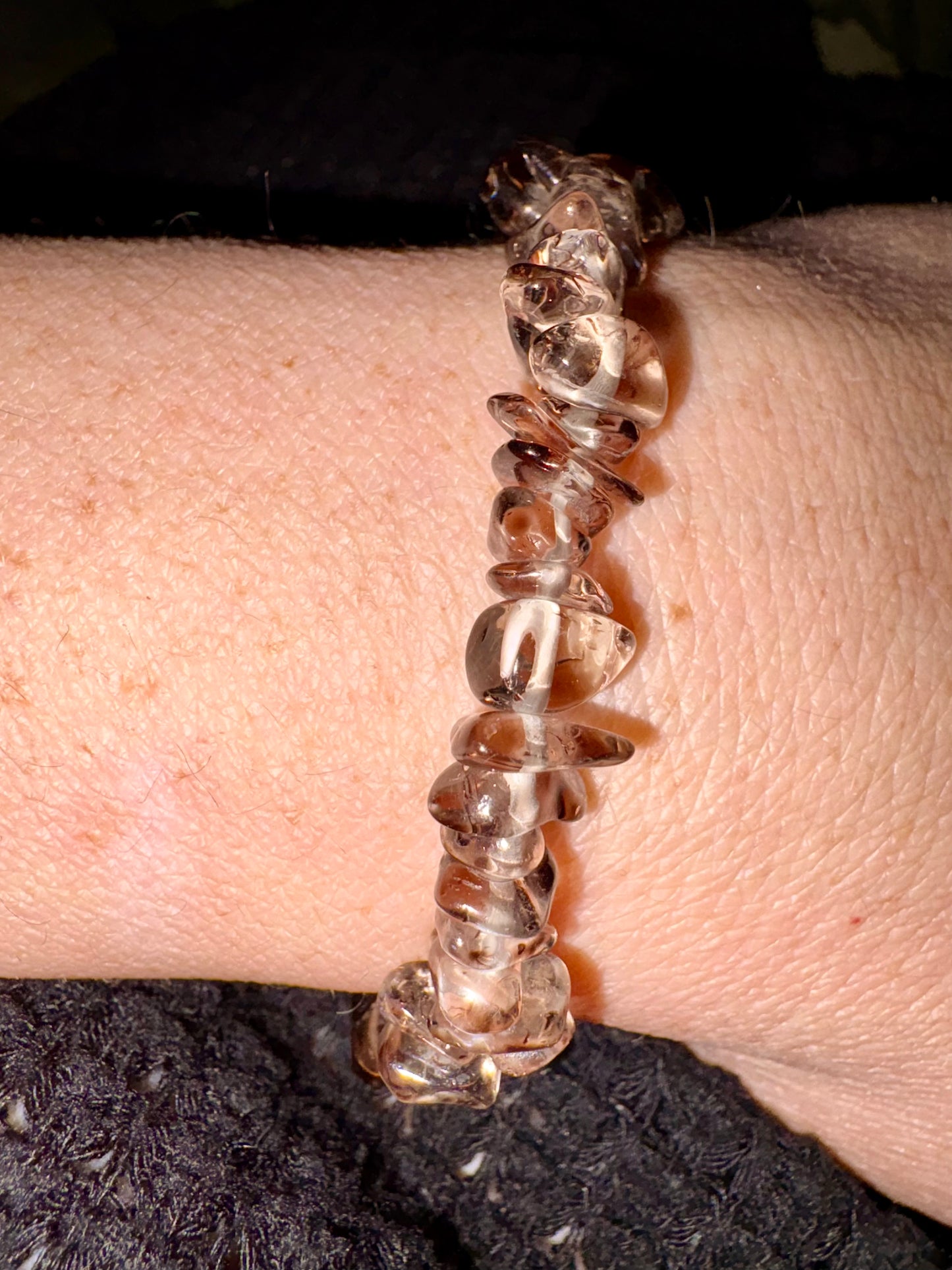 Smokey Quartz Gem Stone Chip Bracelet