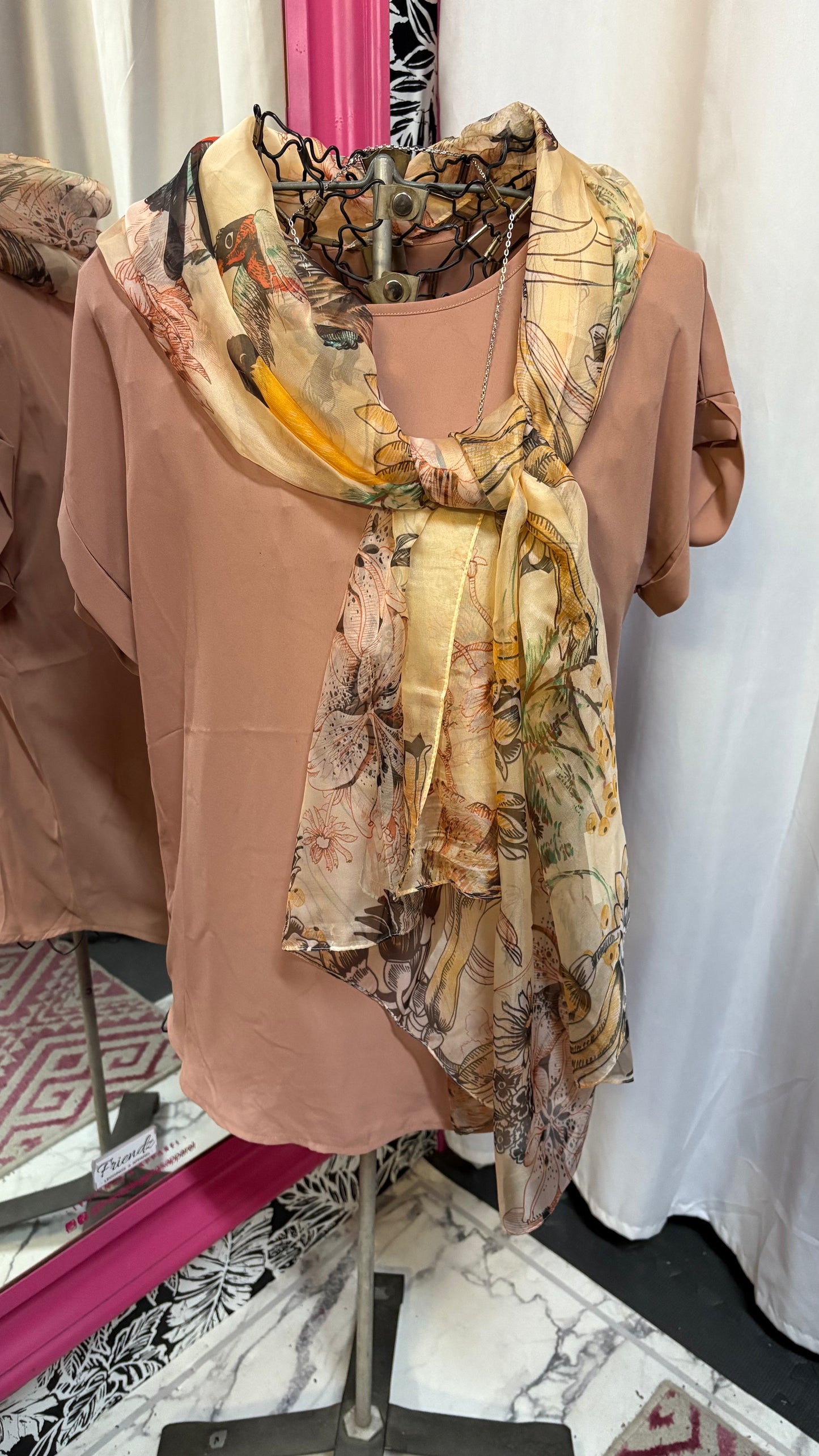 Robin Print Spring Sheer Scarf
