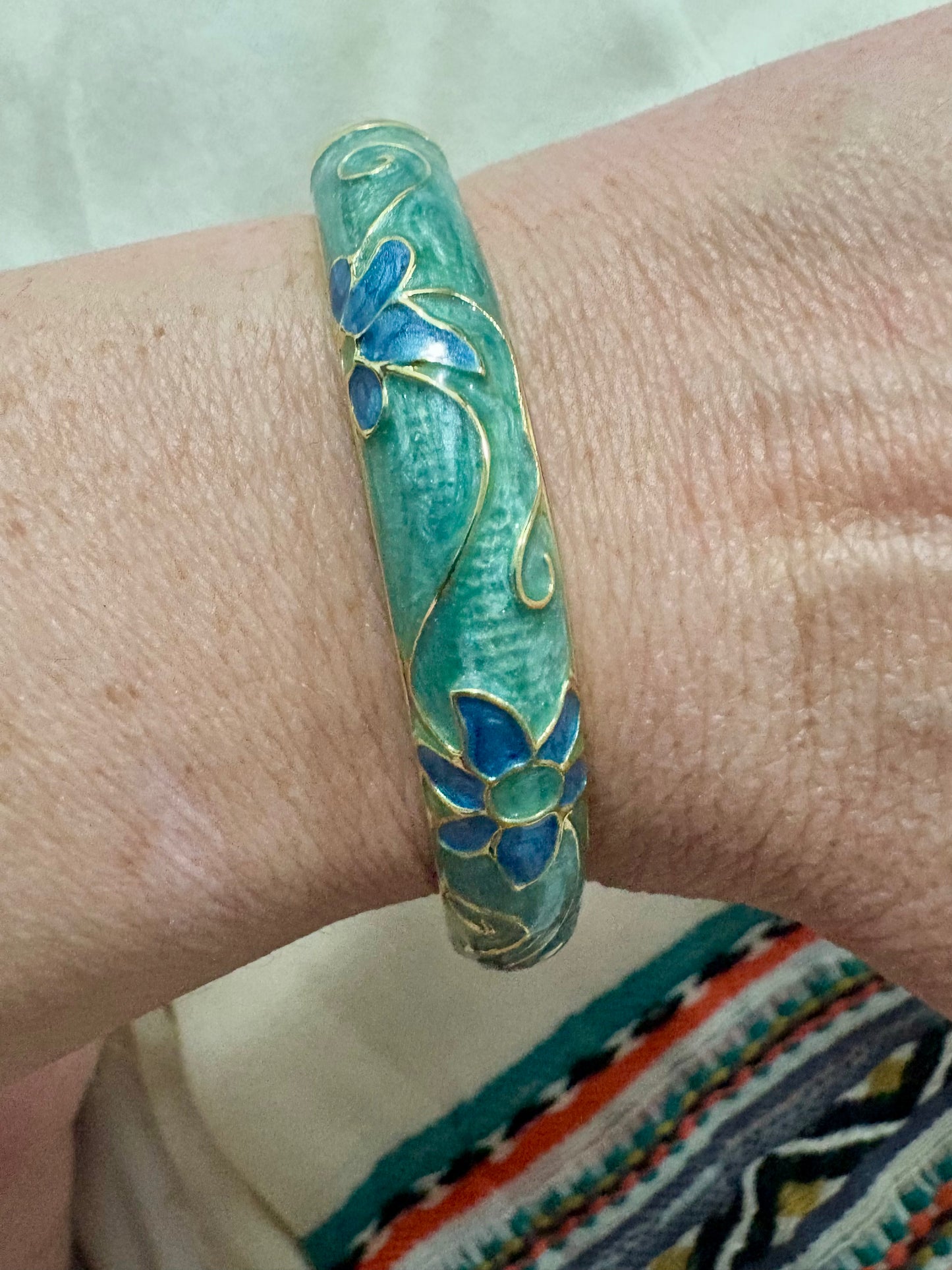 Floral Swirl Bangle Bracelet