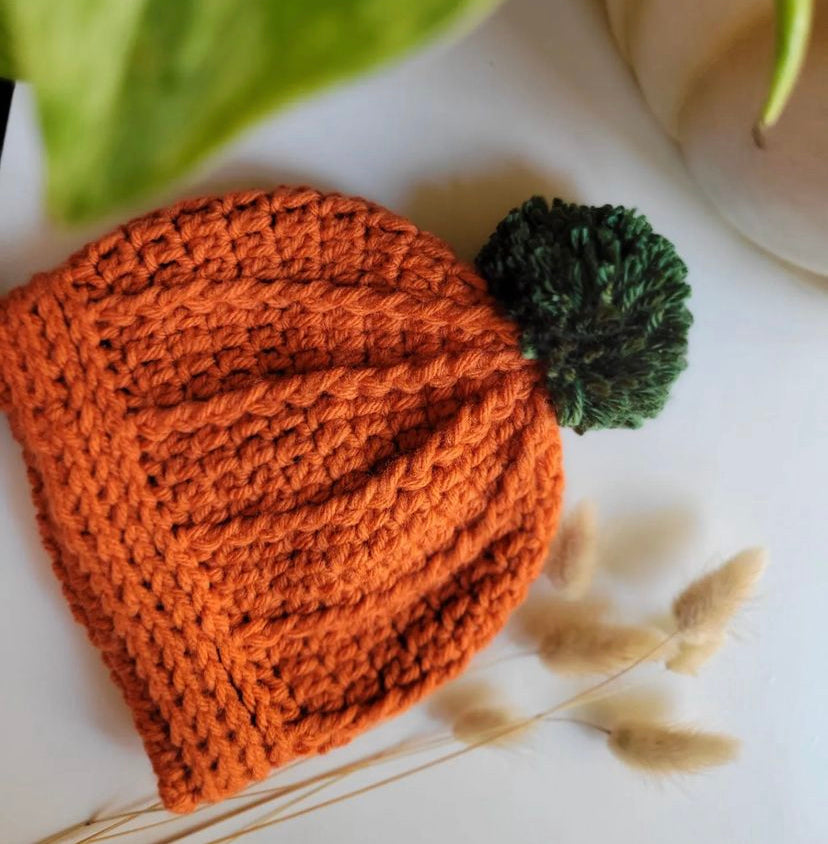 Pumpkin Handmade Crochet Baby Beanie