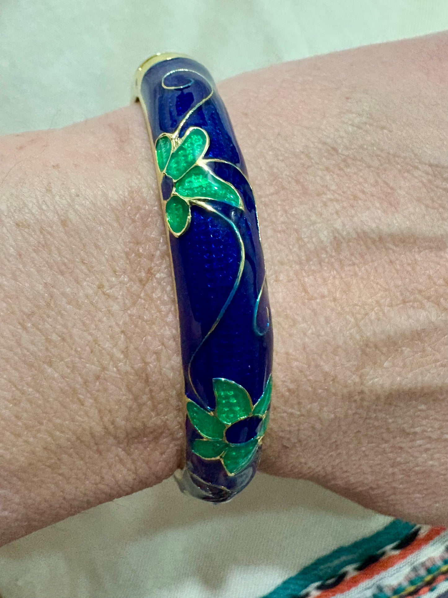 Floral Swirl Bangle Bracelet