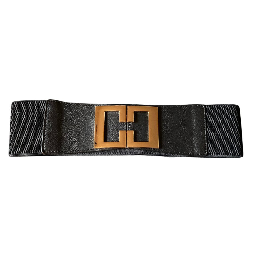 Black & Gold Elastic Wide Band