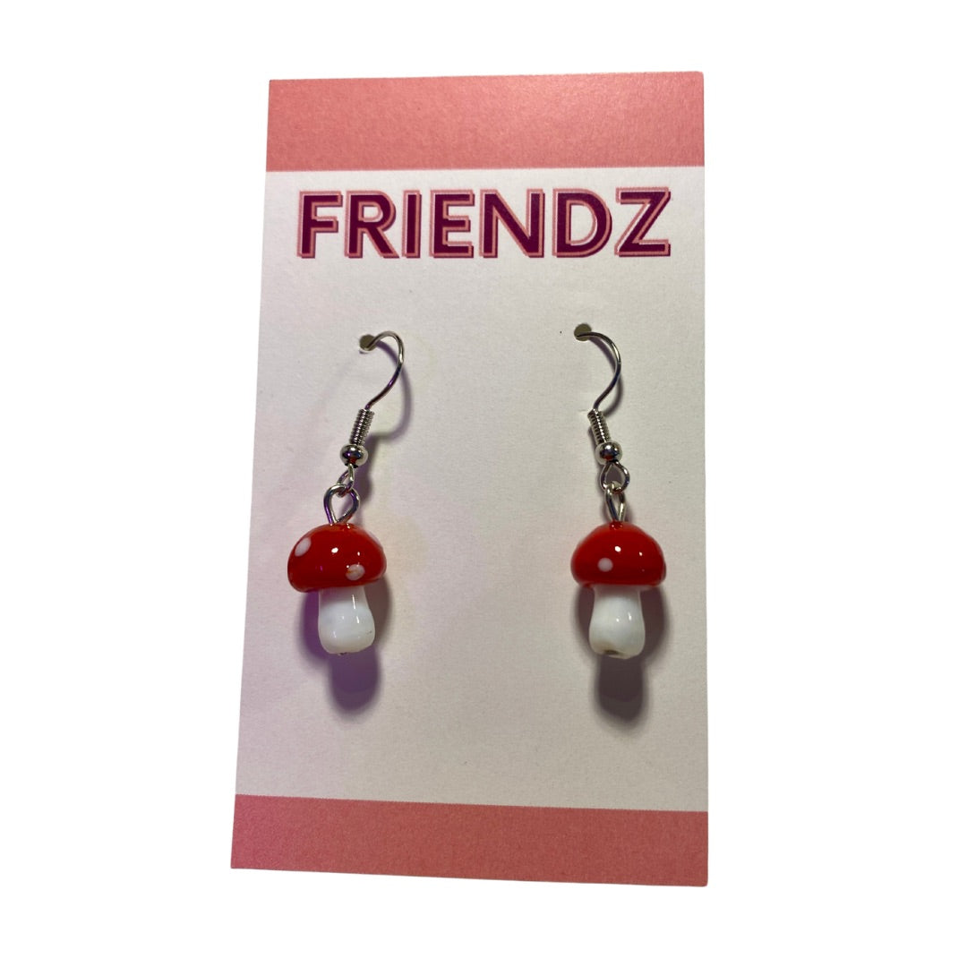 Glass Mushroom Earrings