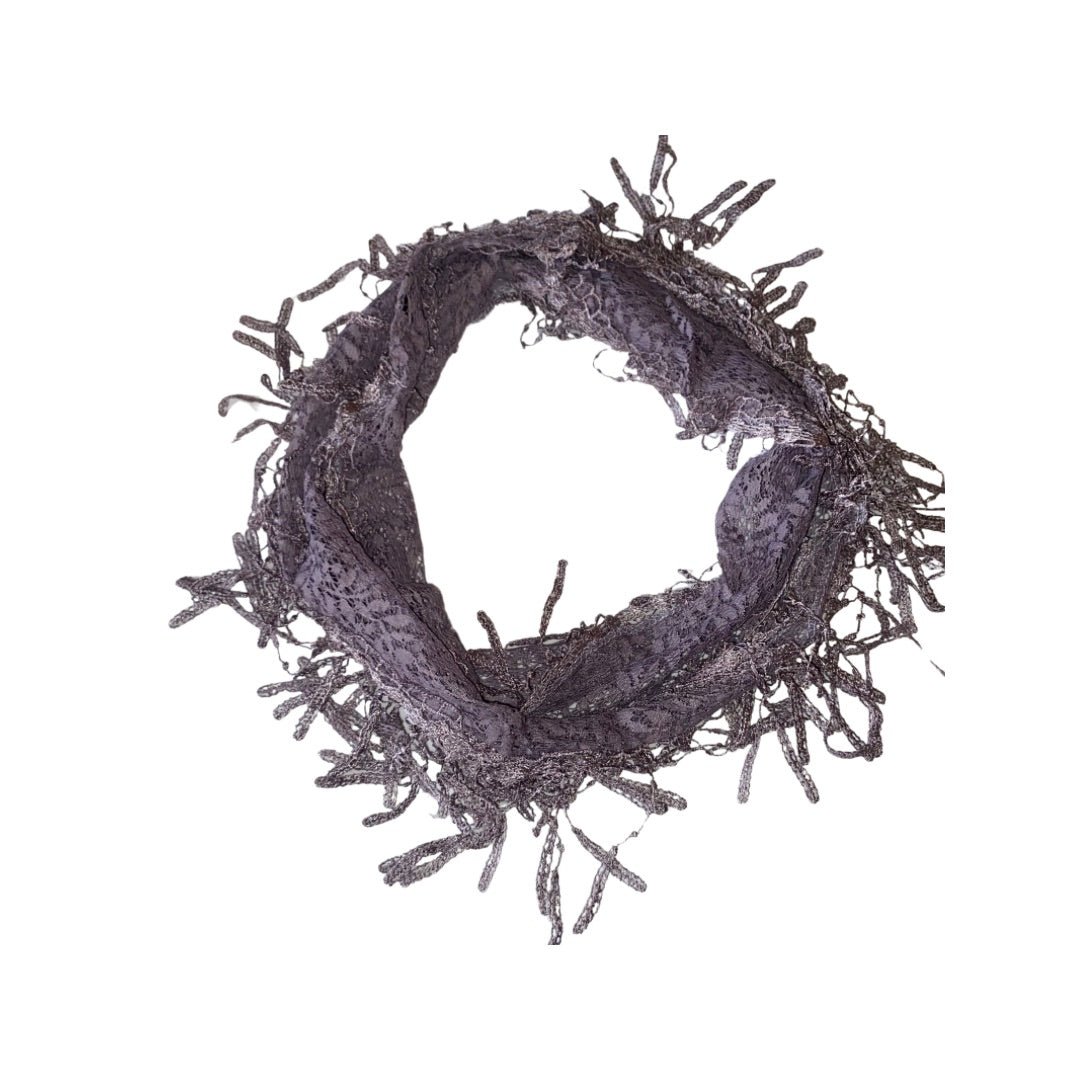 Leave Lace Fringe Accent Scarf LAVENDER