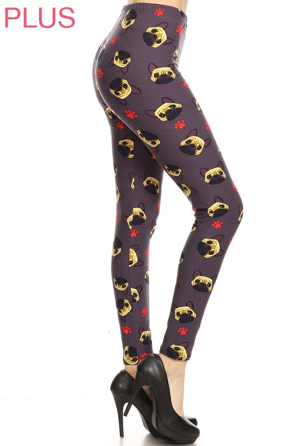 Pug Dog Adult Leggings
