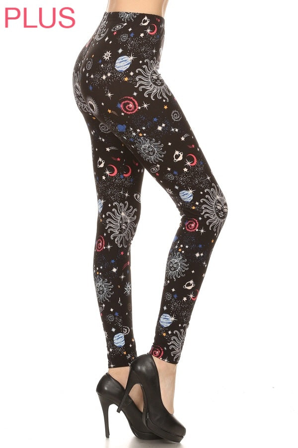 Sun Moon & Stars Adult Leggings