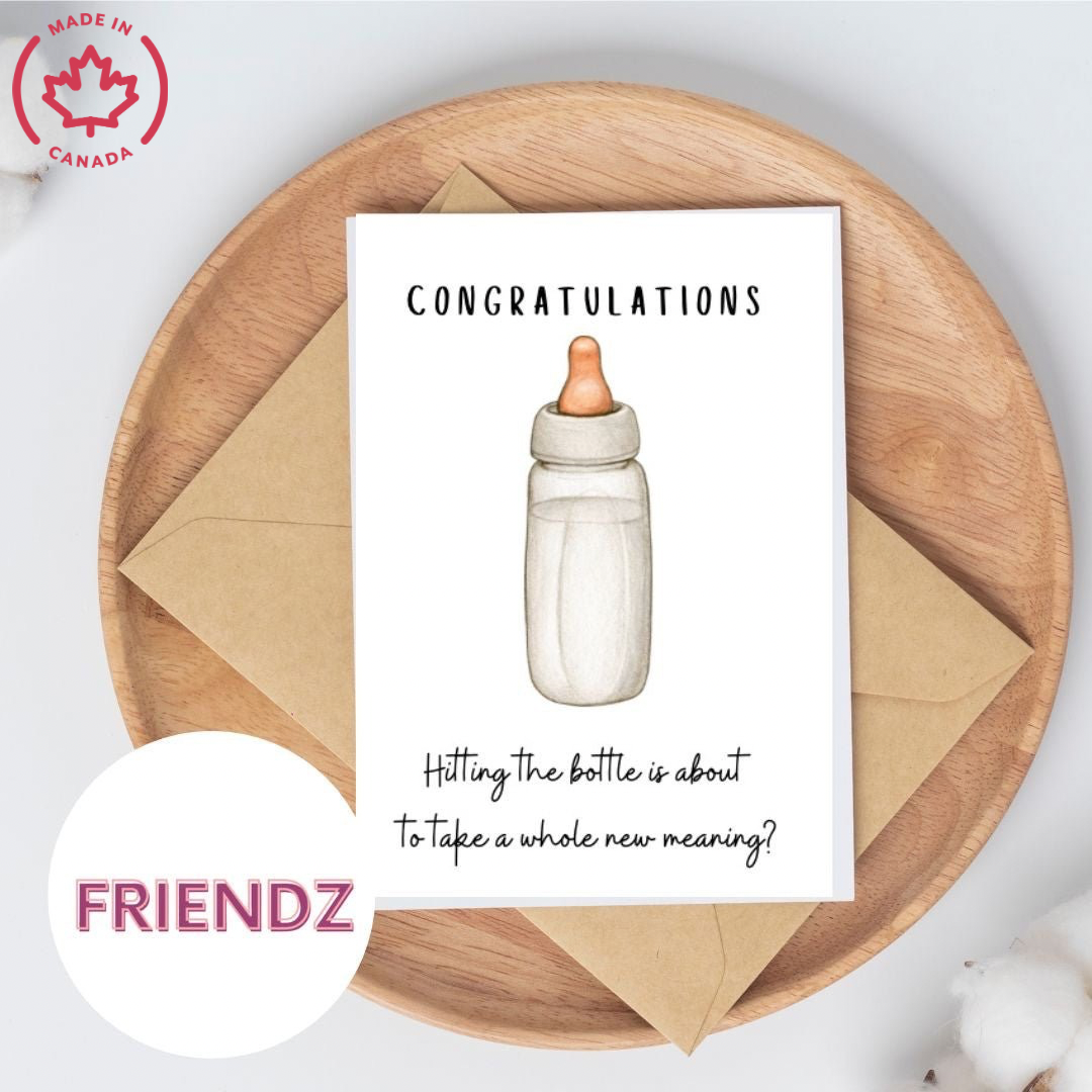 Hitting the Bottle Congratulations Baby | Greeting Card